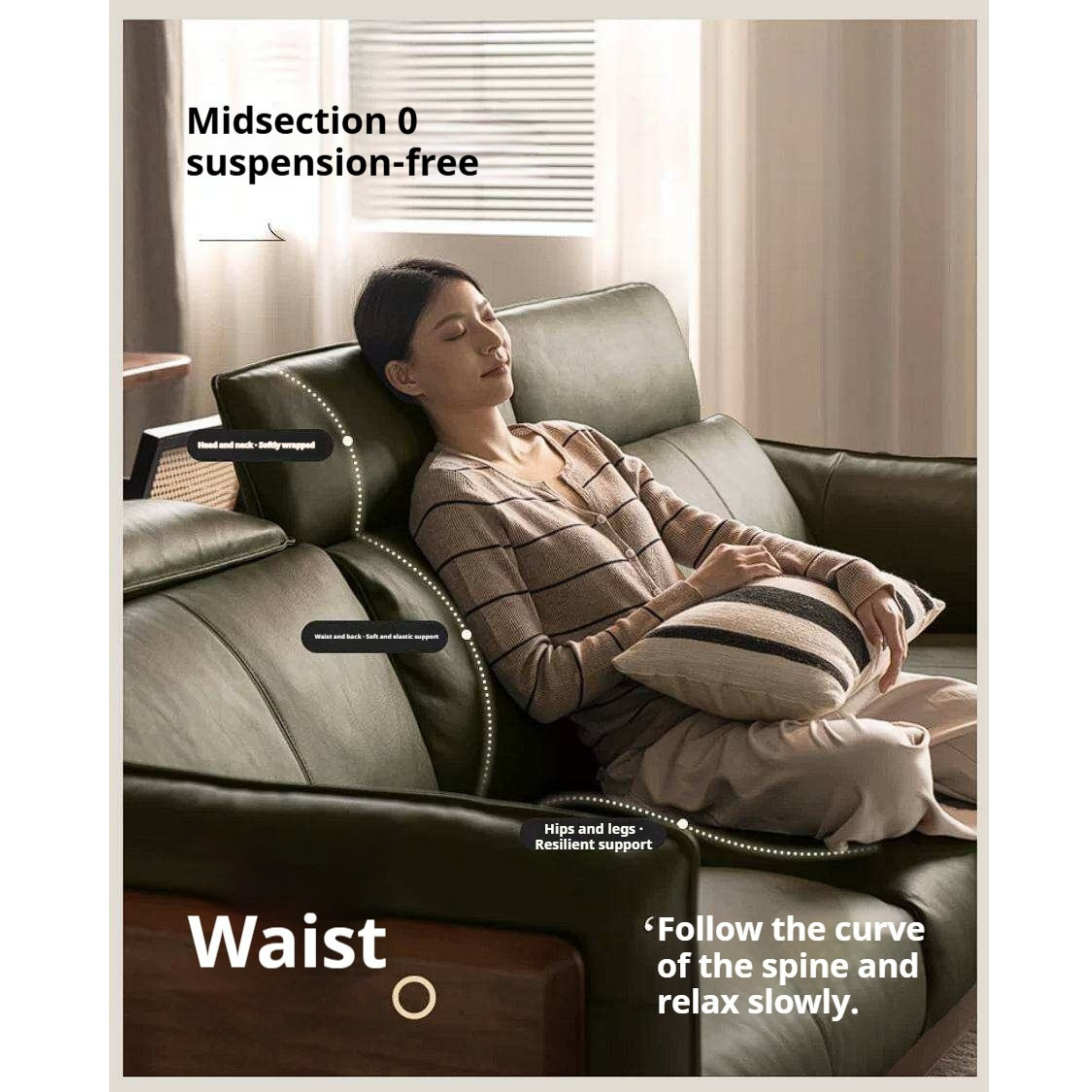 Black Walnut Solid Wood Sofa Genuine leather, fabric with Italian Light Luxury high back Design