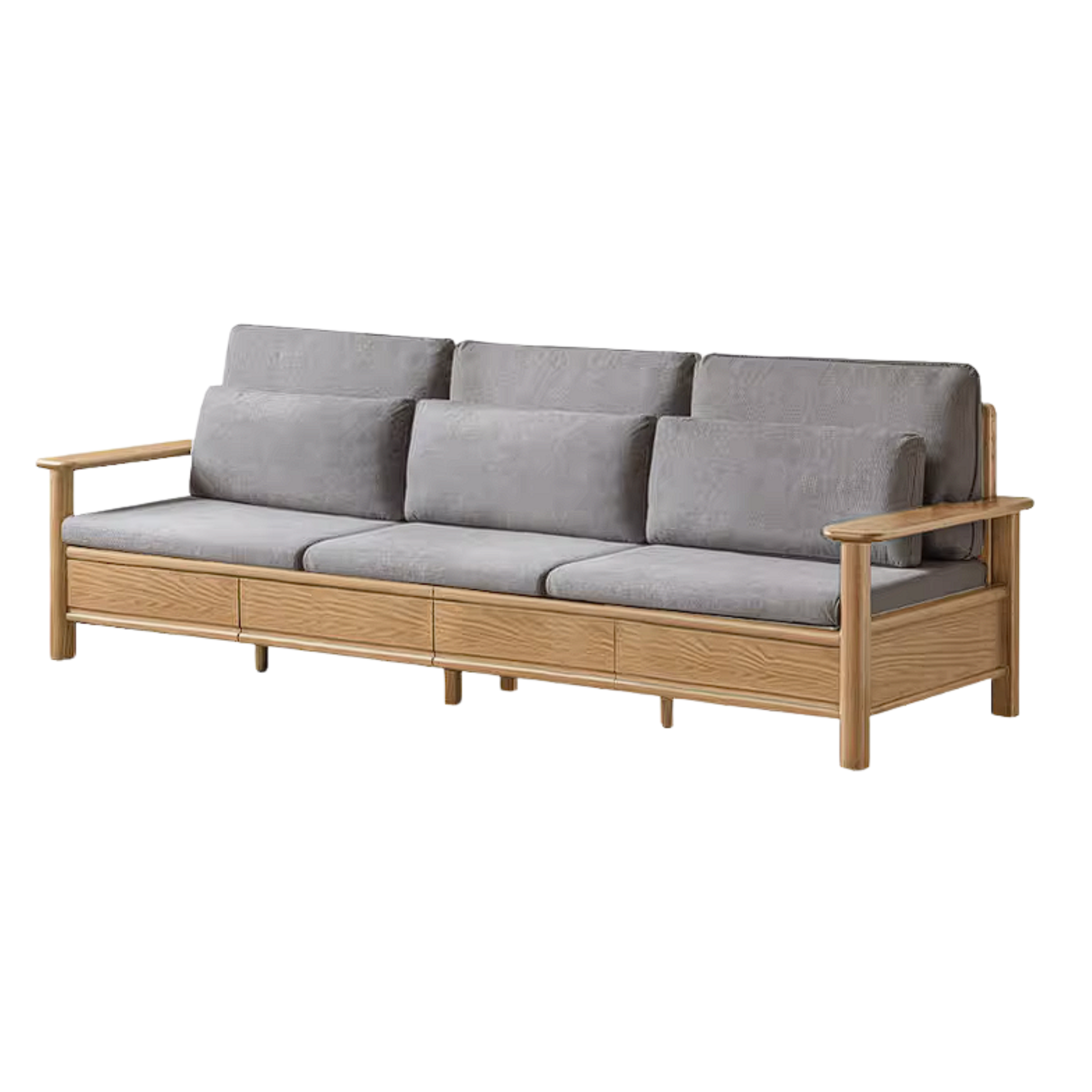 Oak Solid Wood Sofa with Storage Function Design