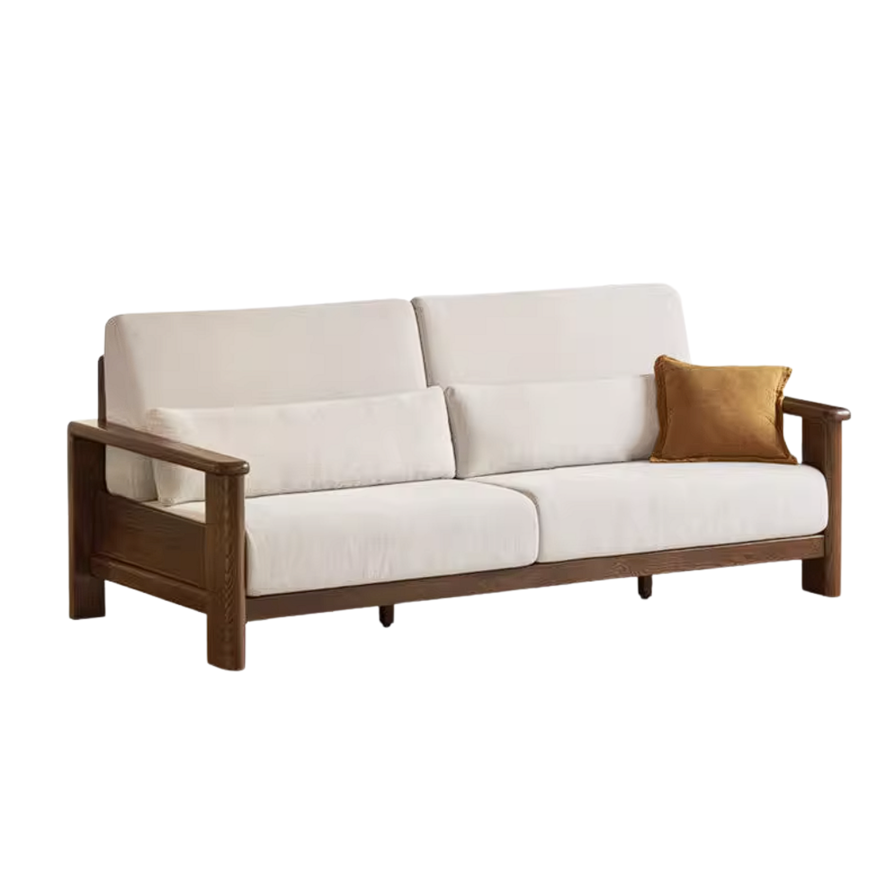 Oak Solid Wood Sofa with Modern Casual Style