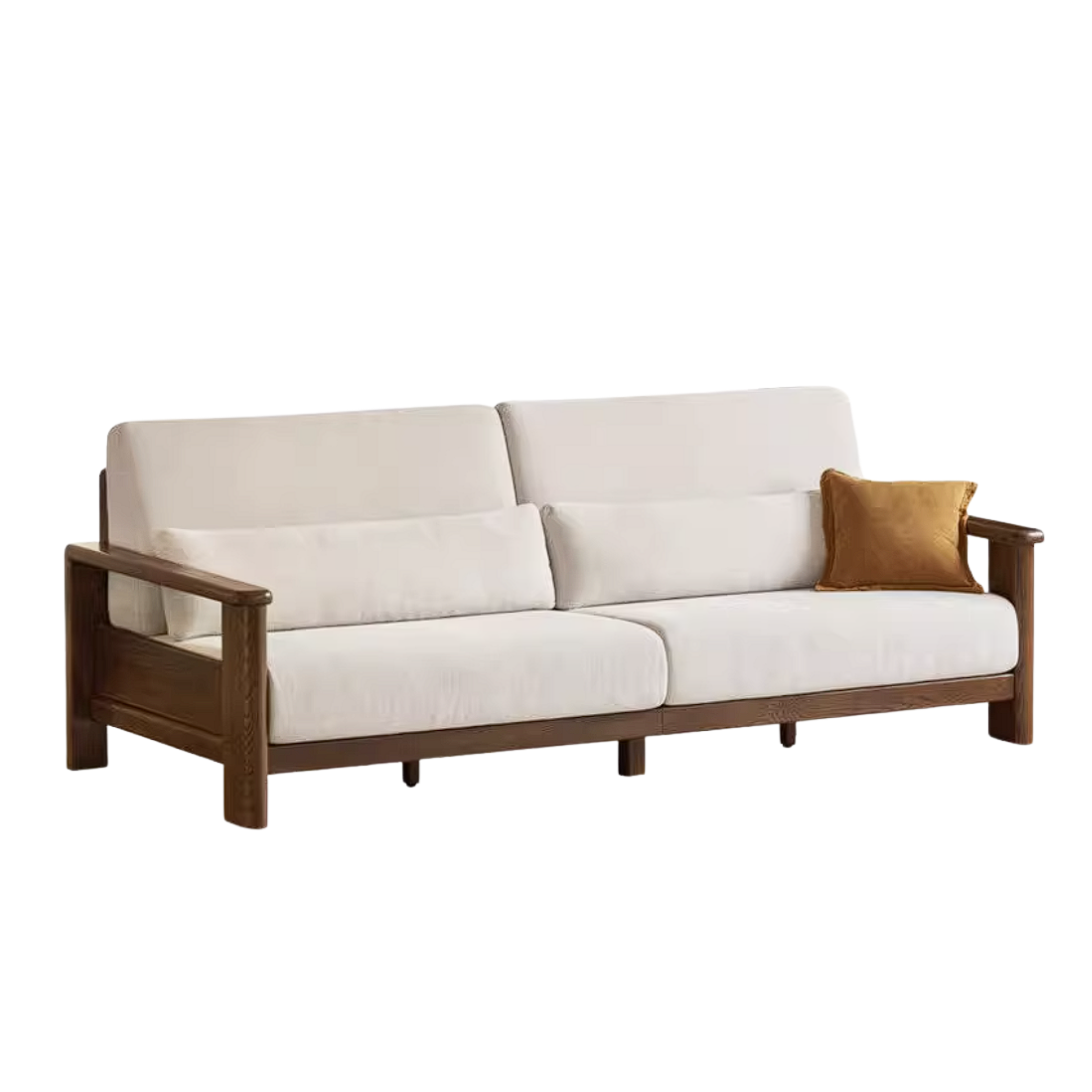 Oak Solid Wood Sofa with Modern Casual Style