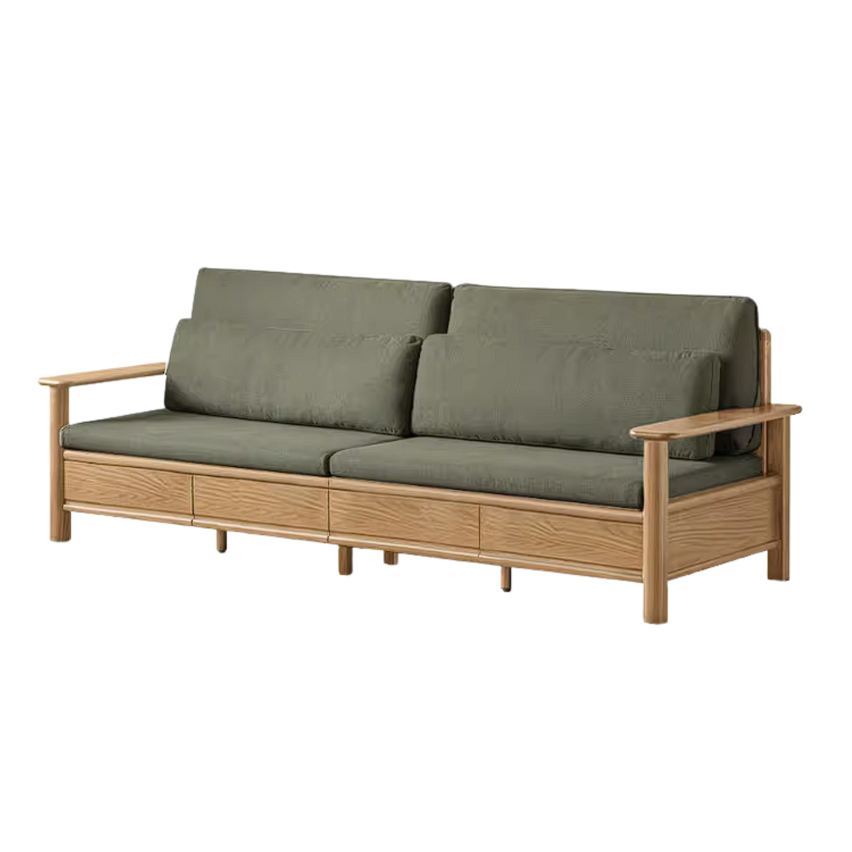 Oak Solid Wood Sofa with Storage Function Design