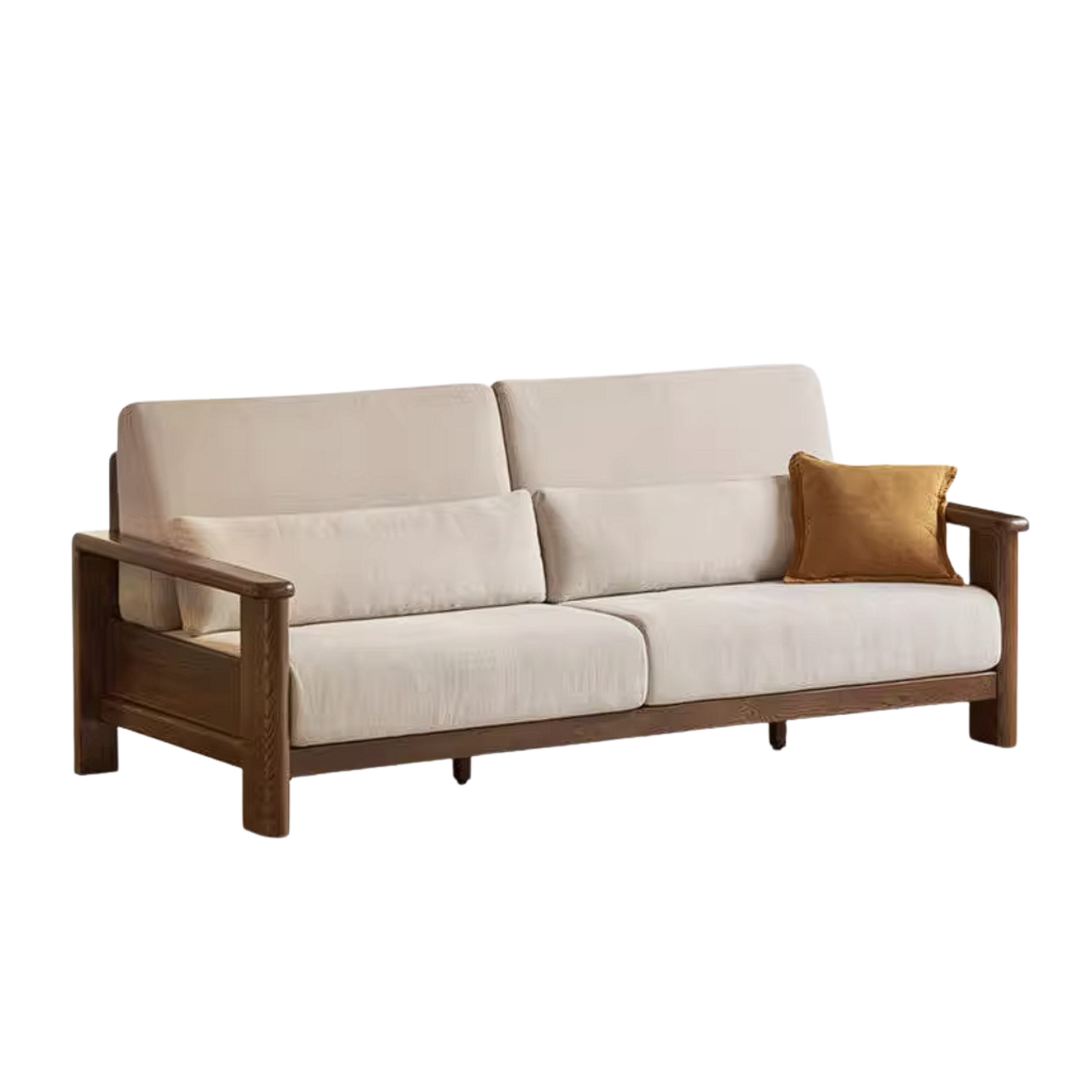 Oak Solid Wood Sofa with Modern Casual Style