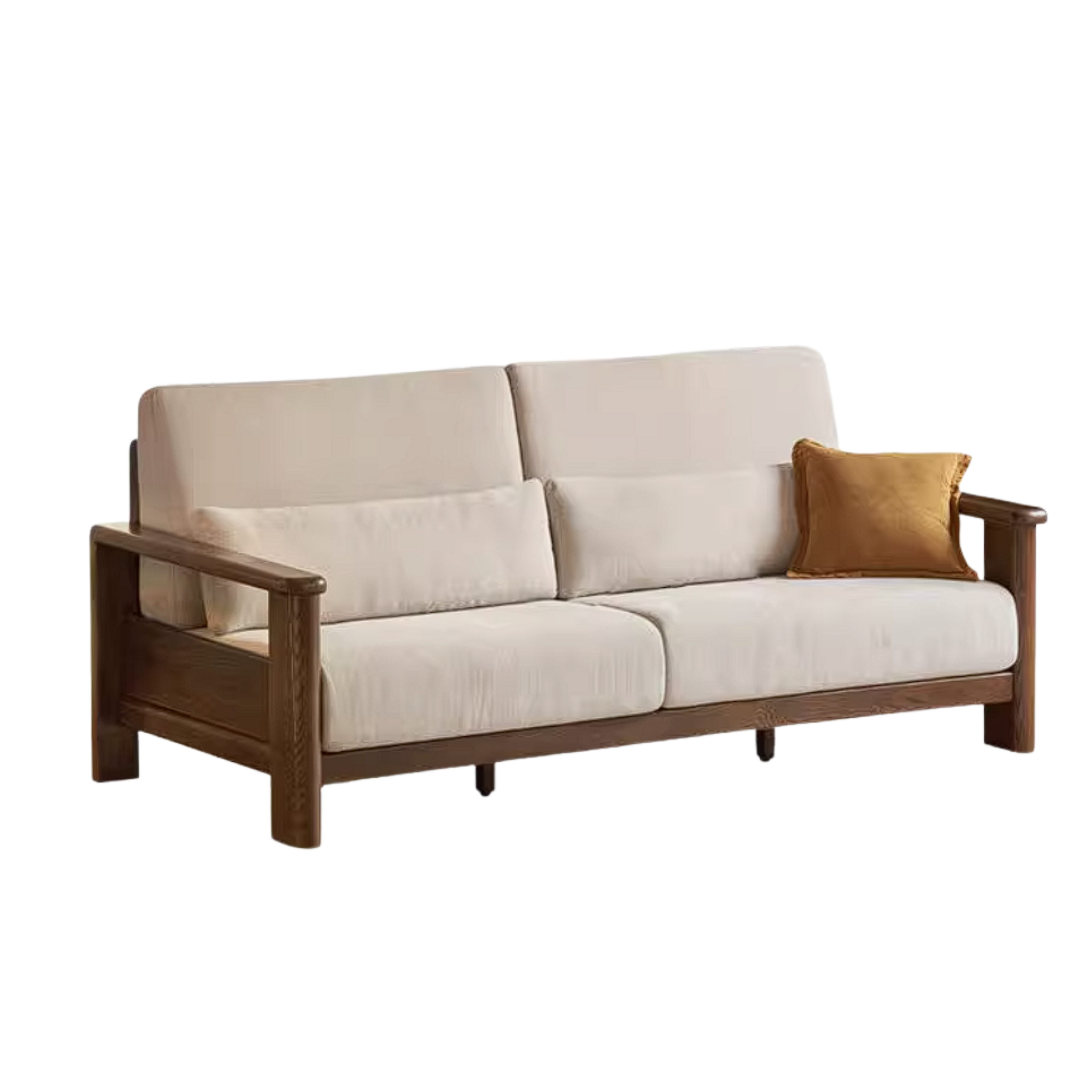 Oak Solid Wood Sofa with Modern Casual Style