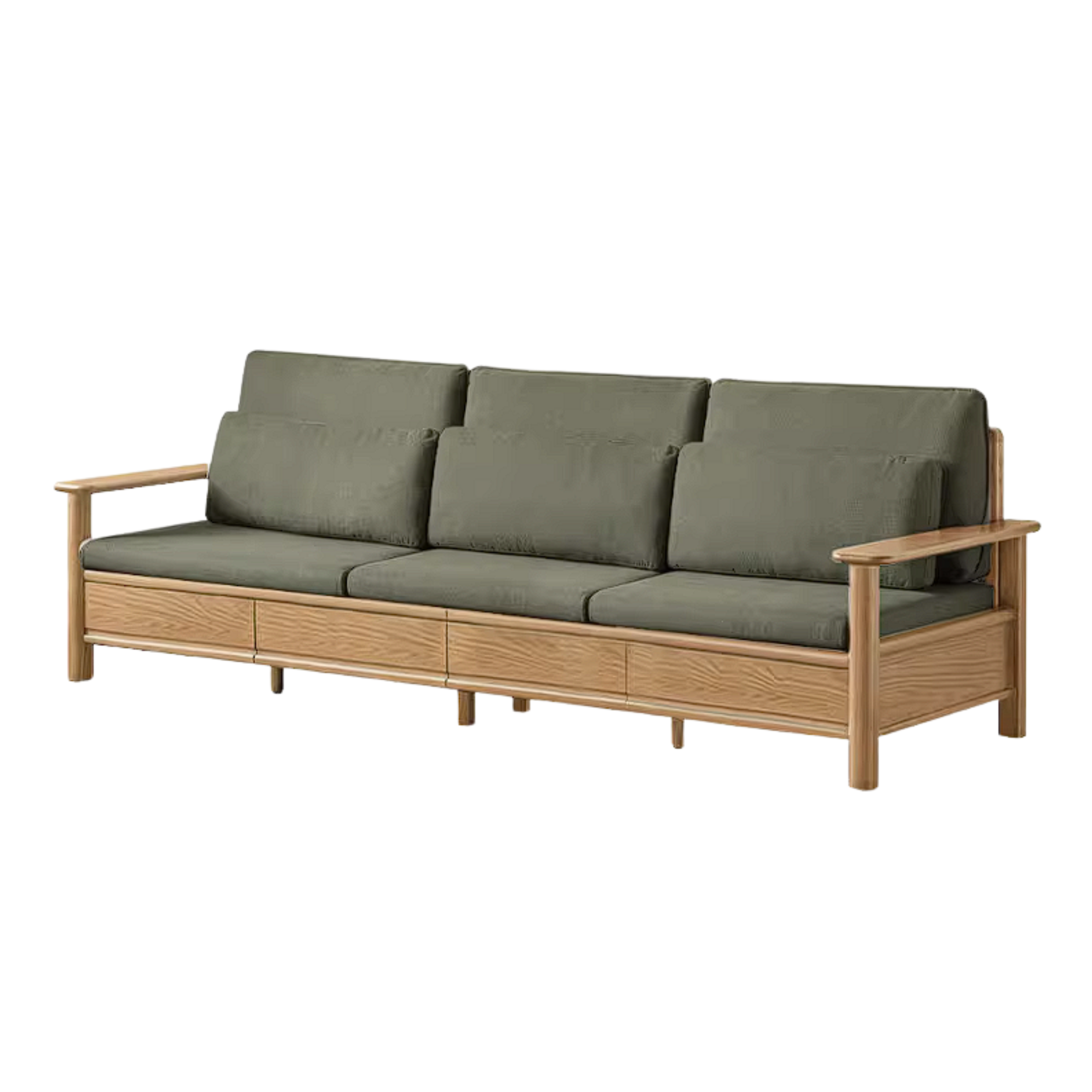 Oak Solid Wood Sofa with Storage Function Design