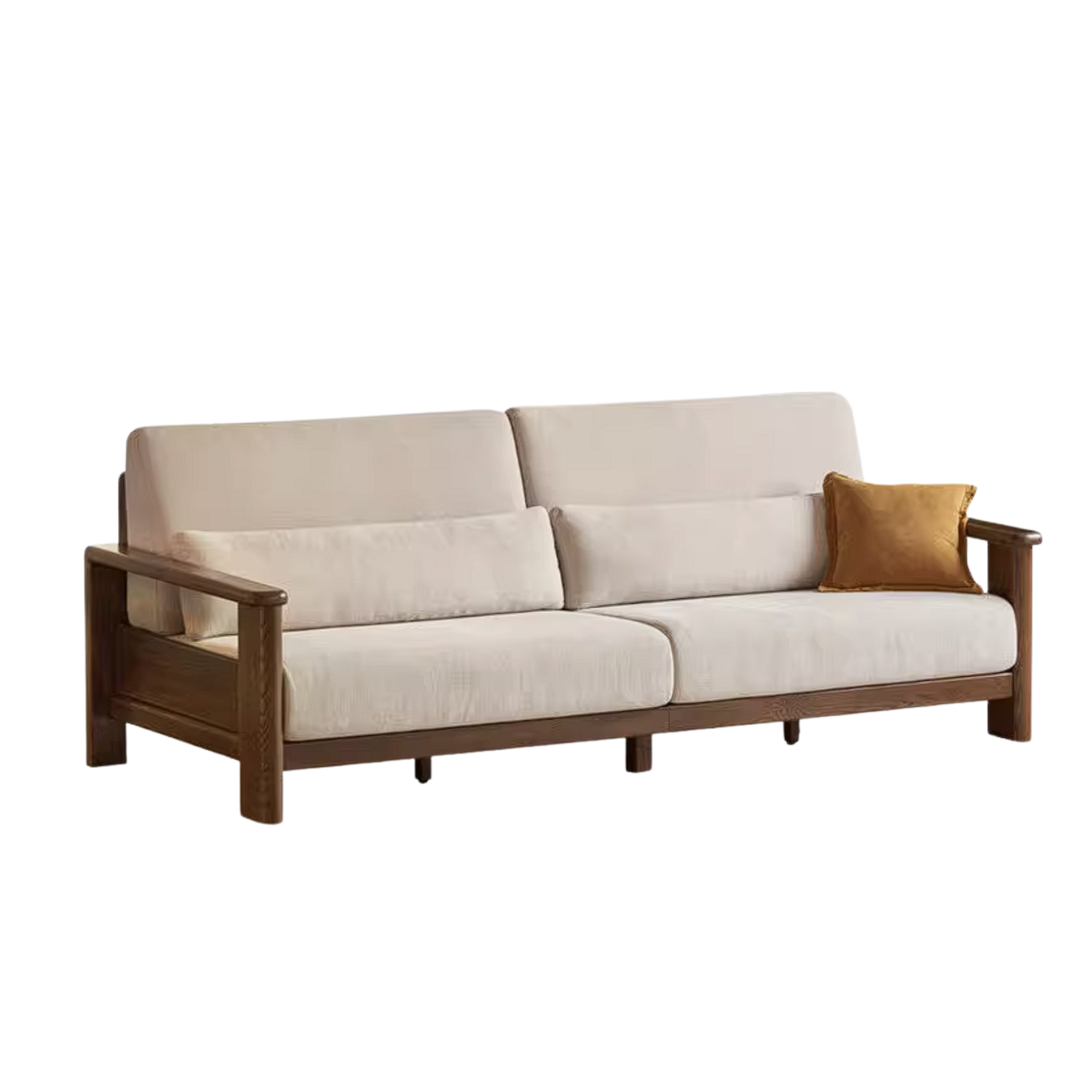 Oak Solid Wood Sofa with Modern Casual Style
