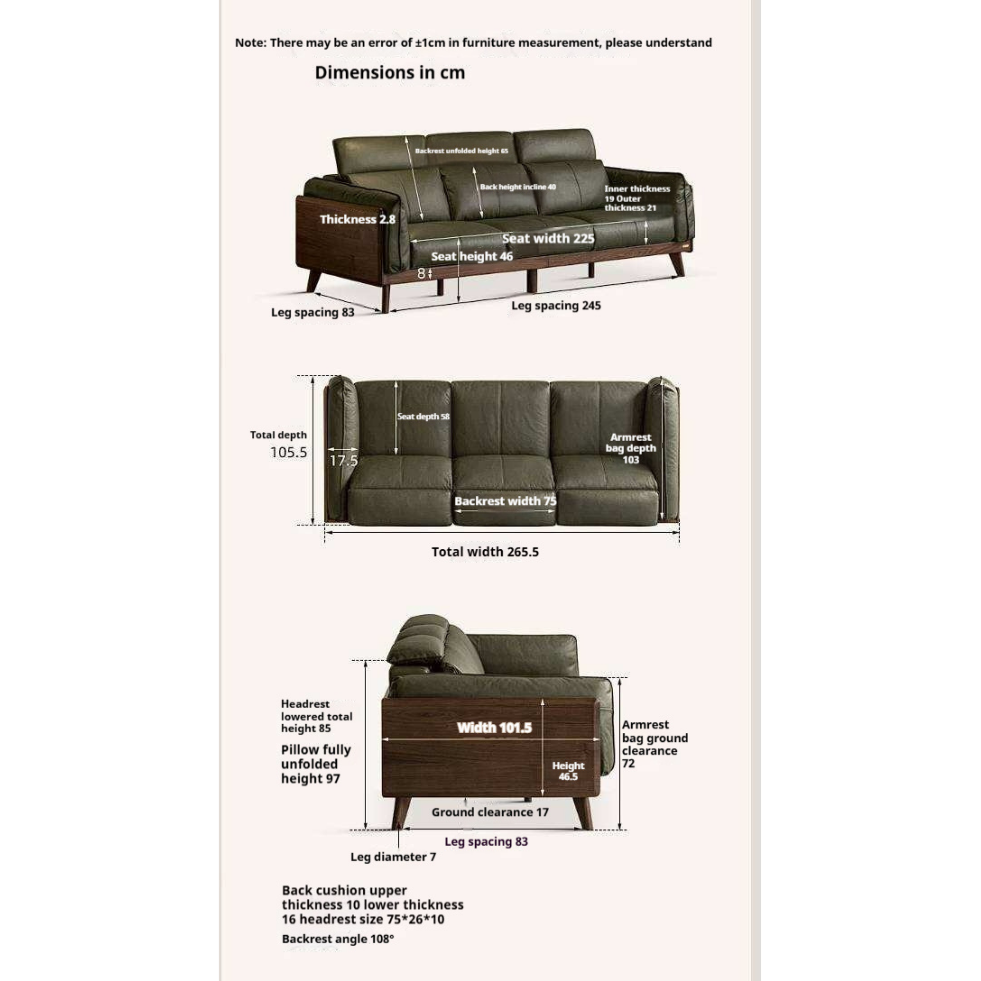 Black Walnut Solid Wood Sofa Genuine leather, fabric with Italian Light Luxury high back Design