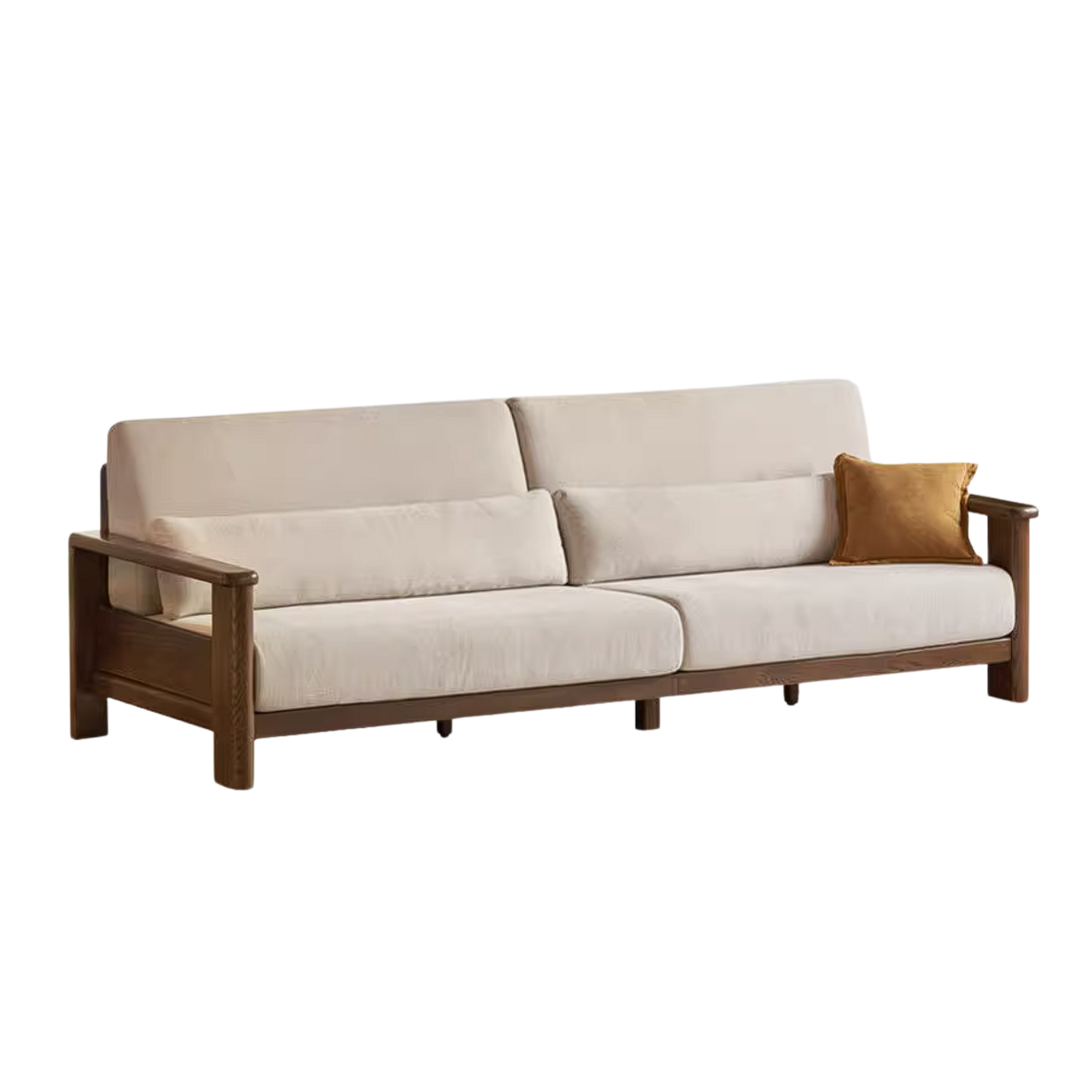 Oak Solid Wood Sofa with Modern Casual Style