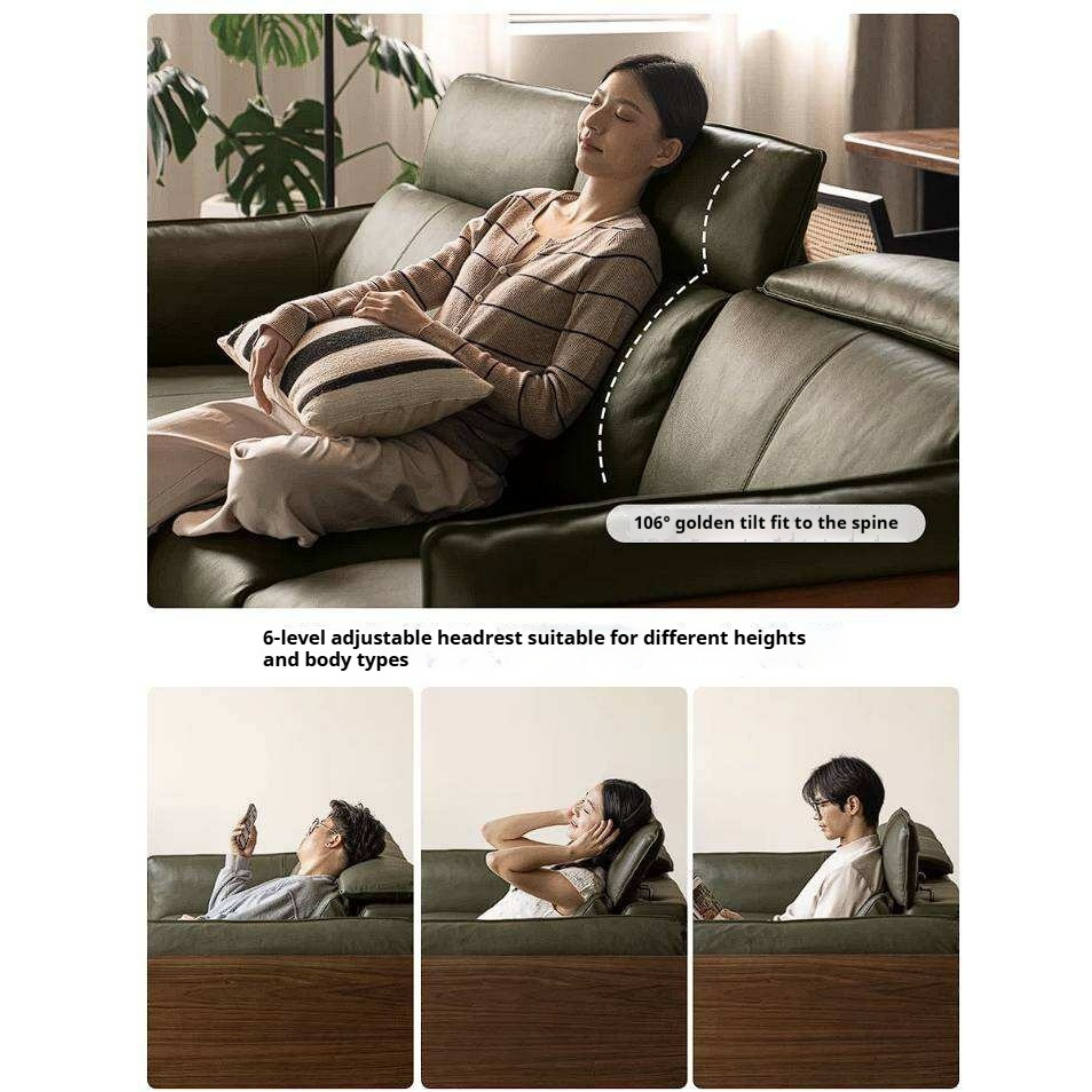 Black Walnut Solid Wood Sofa Genuine leather, fabric with Italian Light Luxury high back Design