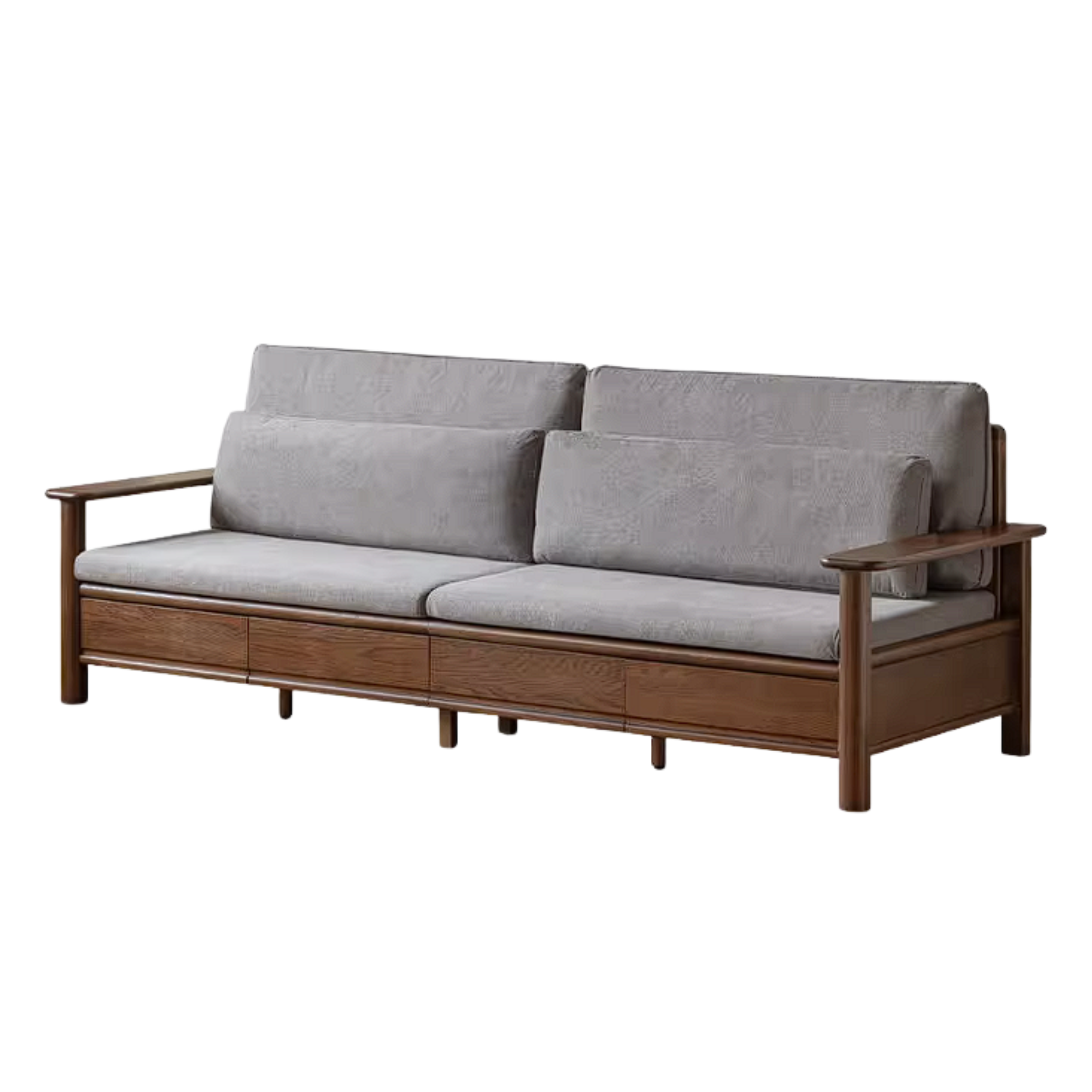 Oak Solid Wood Sofa with Storage Function Design