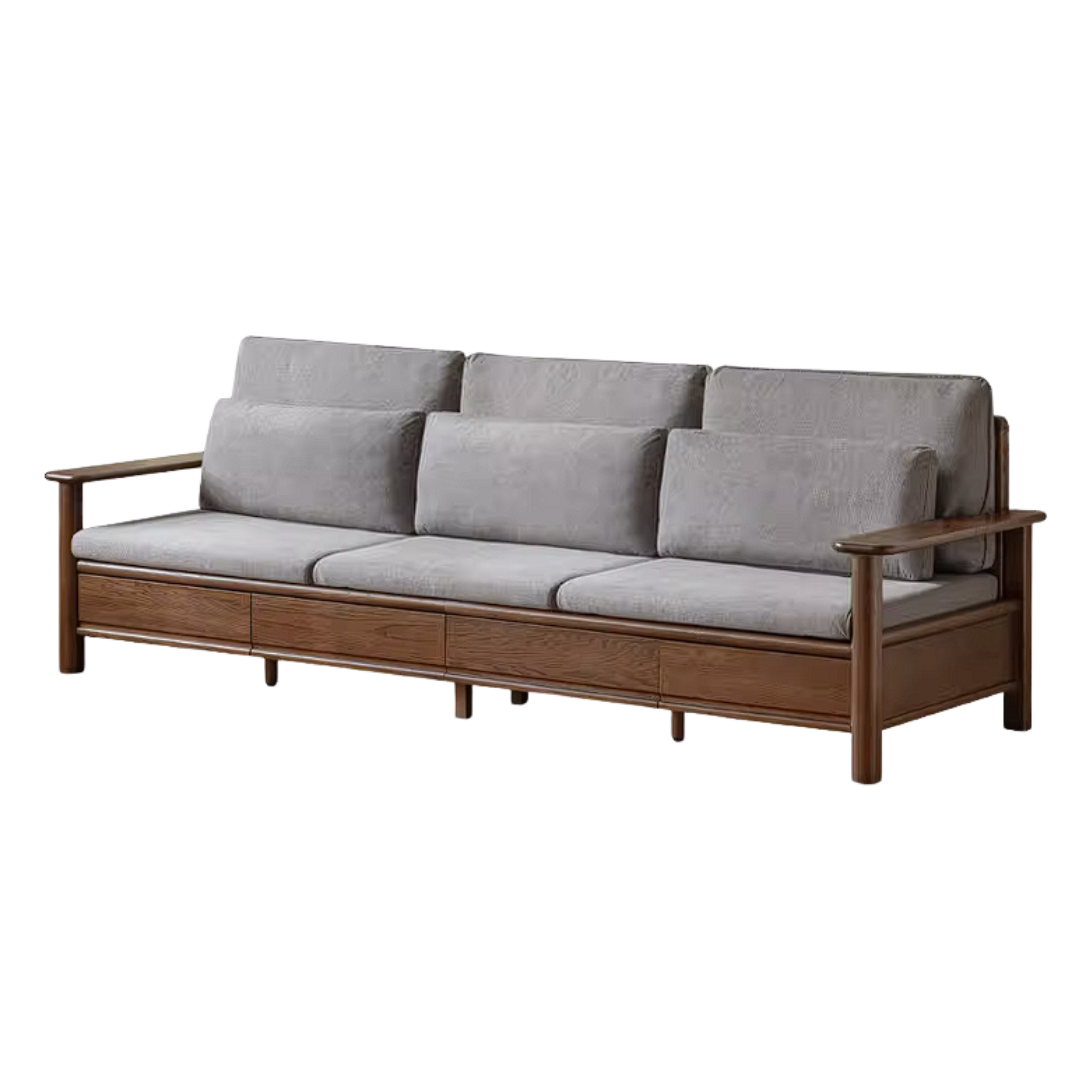 Oak Solid Wood Sofa with Storage Function Design