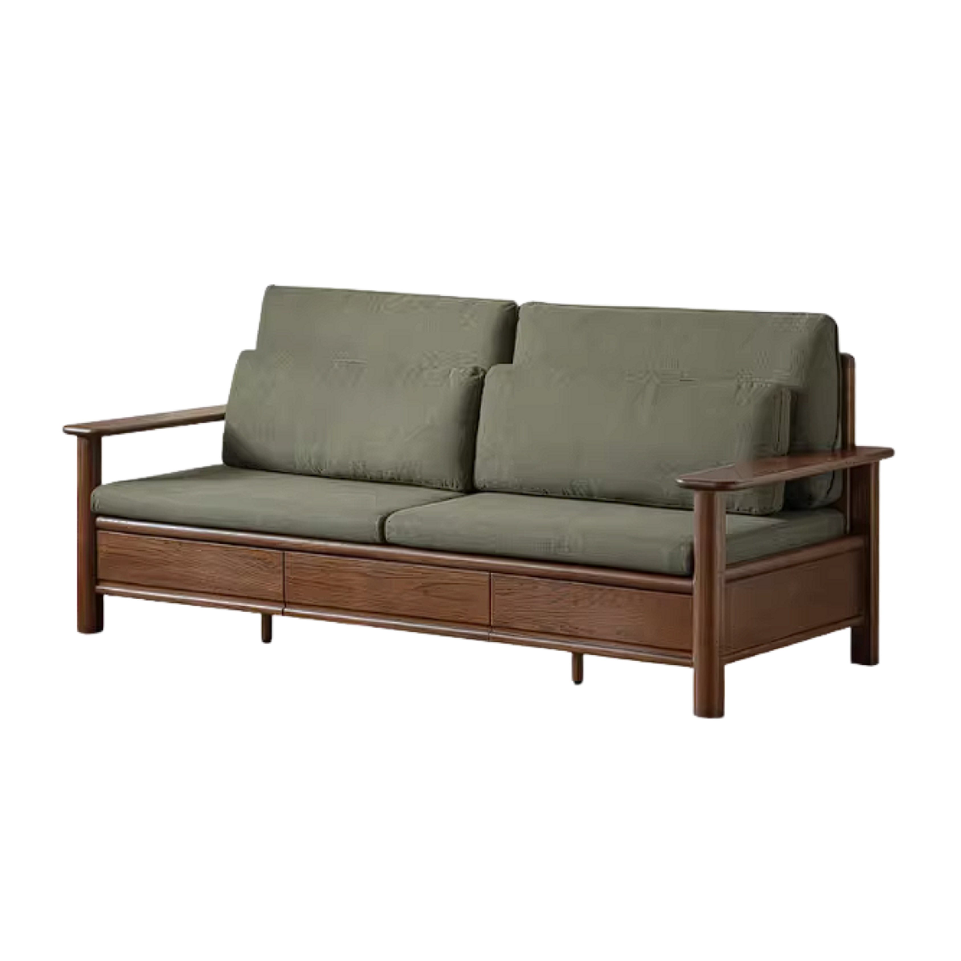 Oak Solid Wood Sofa with Storage Function Design