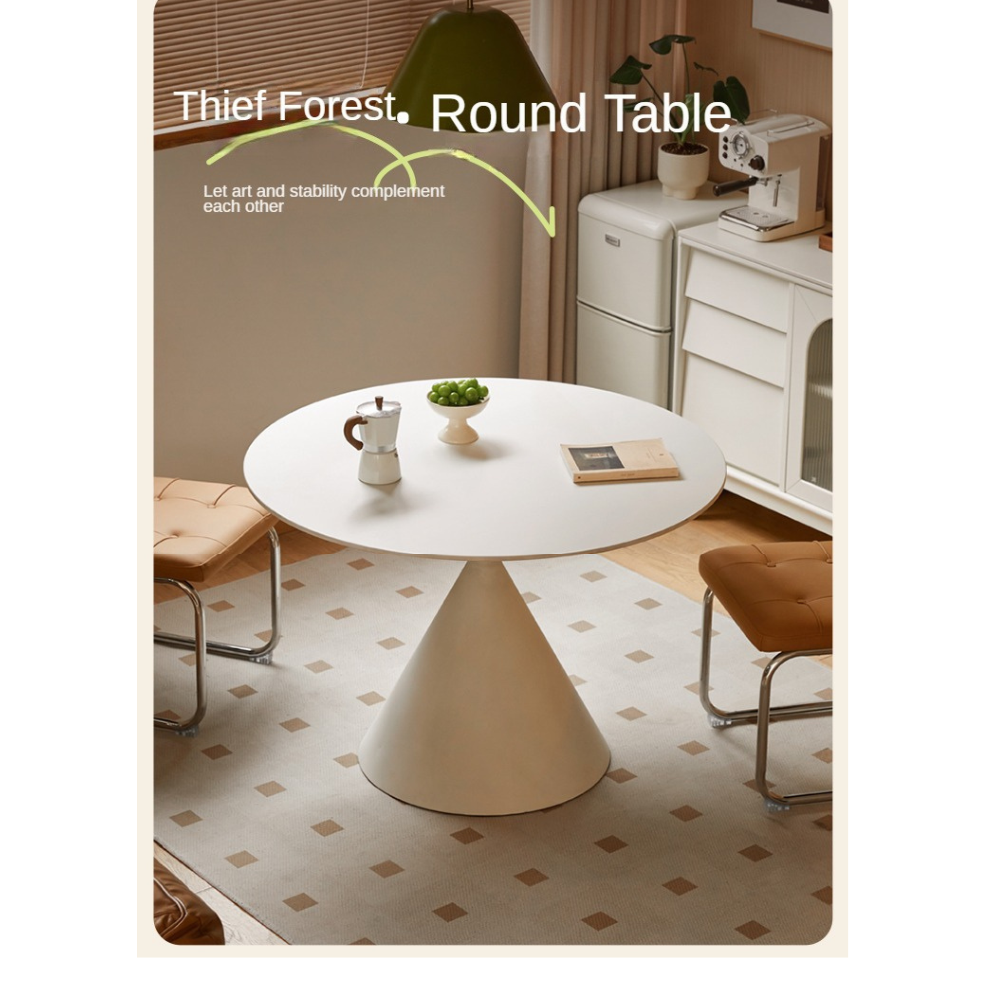 Rock Cream Style Round Table.