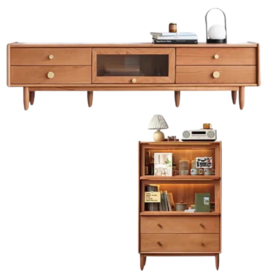 Cherry Solid Wood TV Stand.
