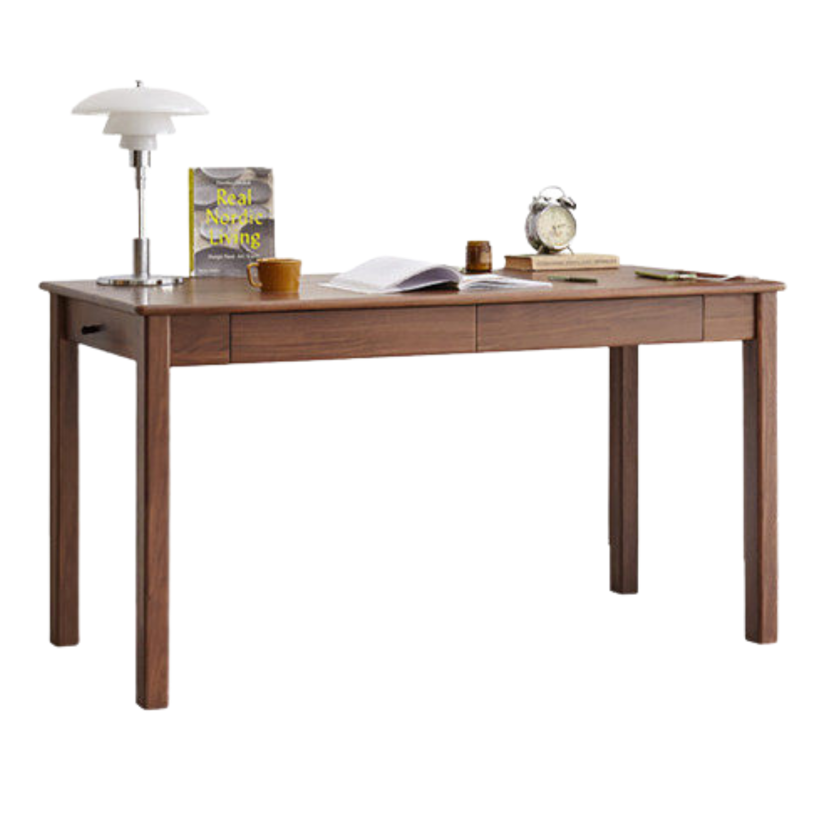 Black Walnut, Ash Solid Wood Modern Writing Desk
