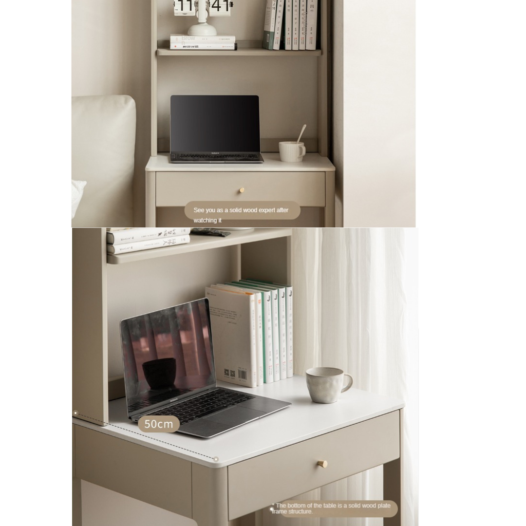 Poplar Solid Wood Office Desk, Small Dressing Table Slate Top