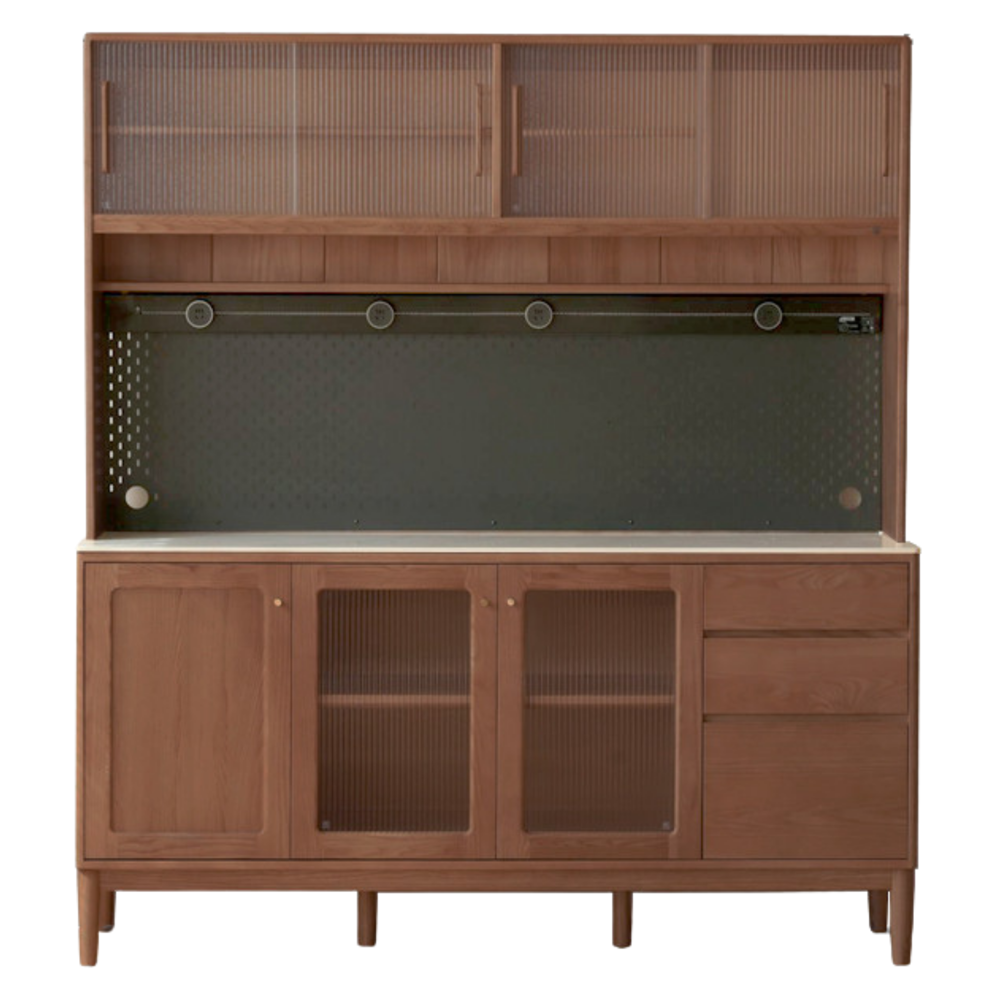 Ash Solid Wood Rock Board Dining Sideboard