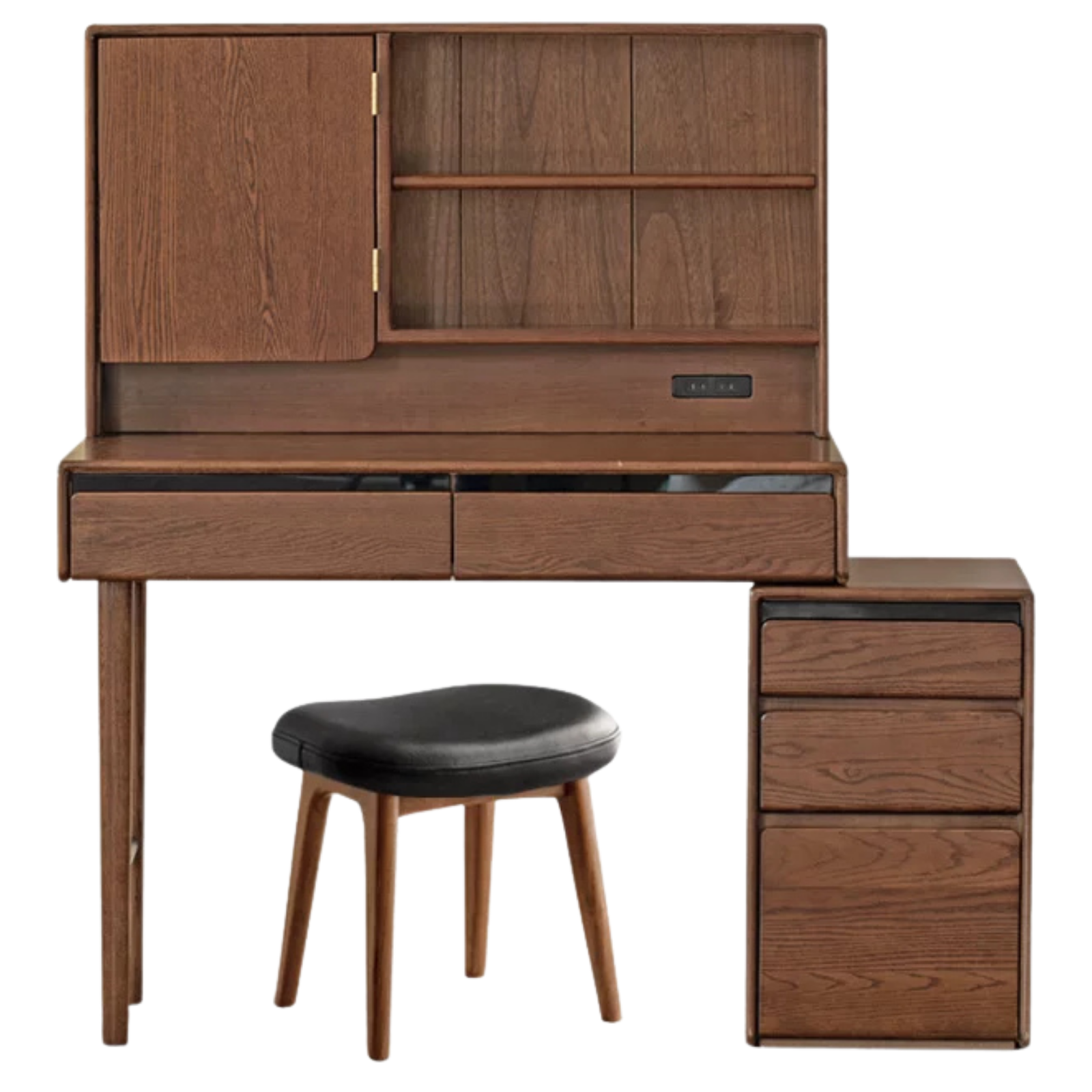 Oak Solid Wood Retractable Modern Vanity Table.