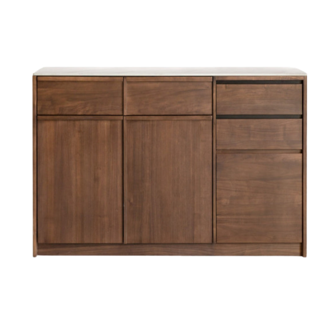 Black Walnut, Sandalwood, Ash Solid Wood Dining Cabinet Antique Style Rock Board