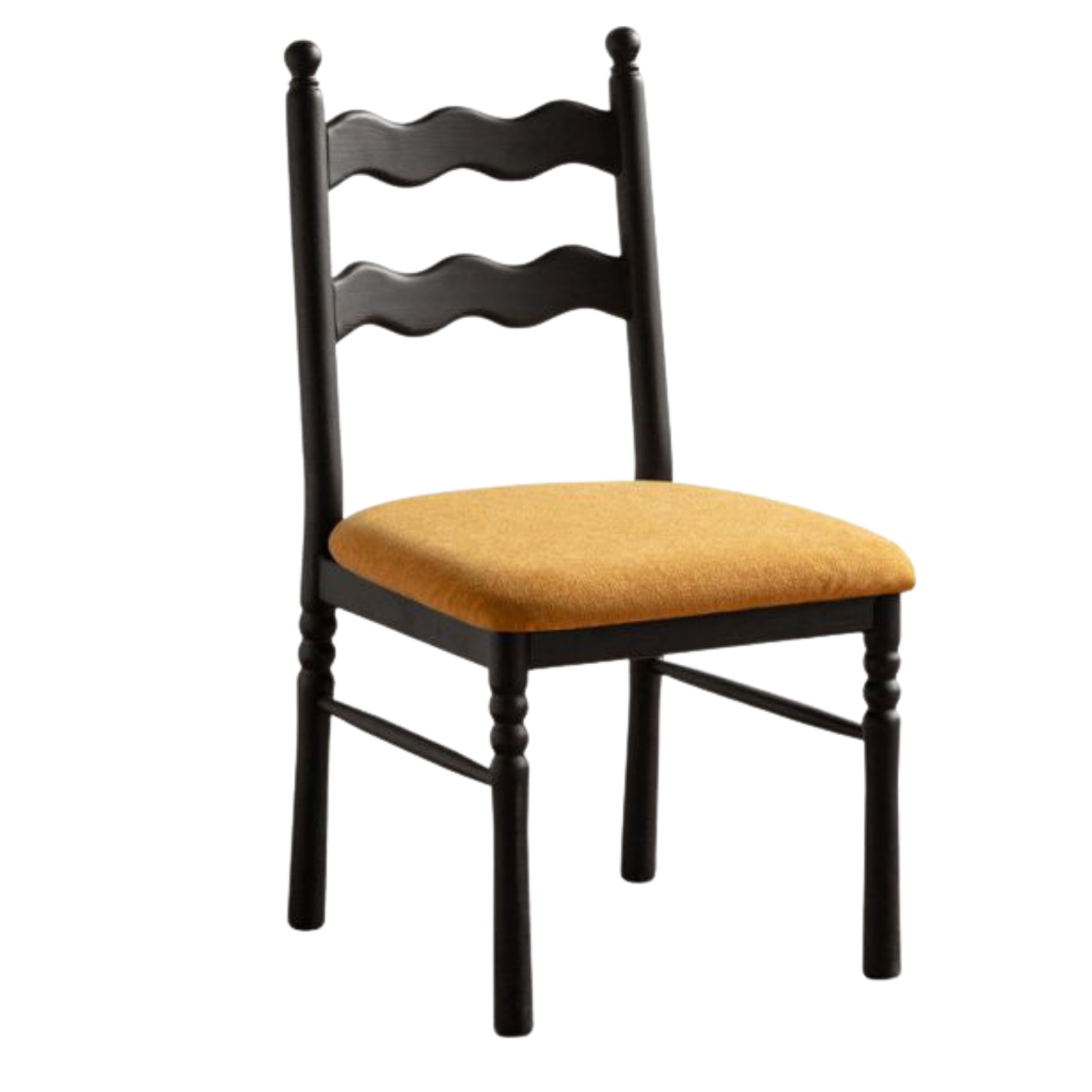 4 pcs-Beech, Ash Solid Wood French Retro Chair with Removable Washable Cushion