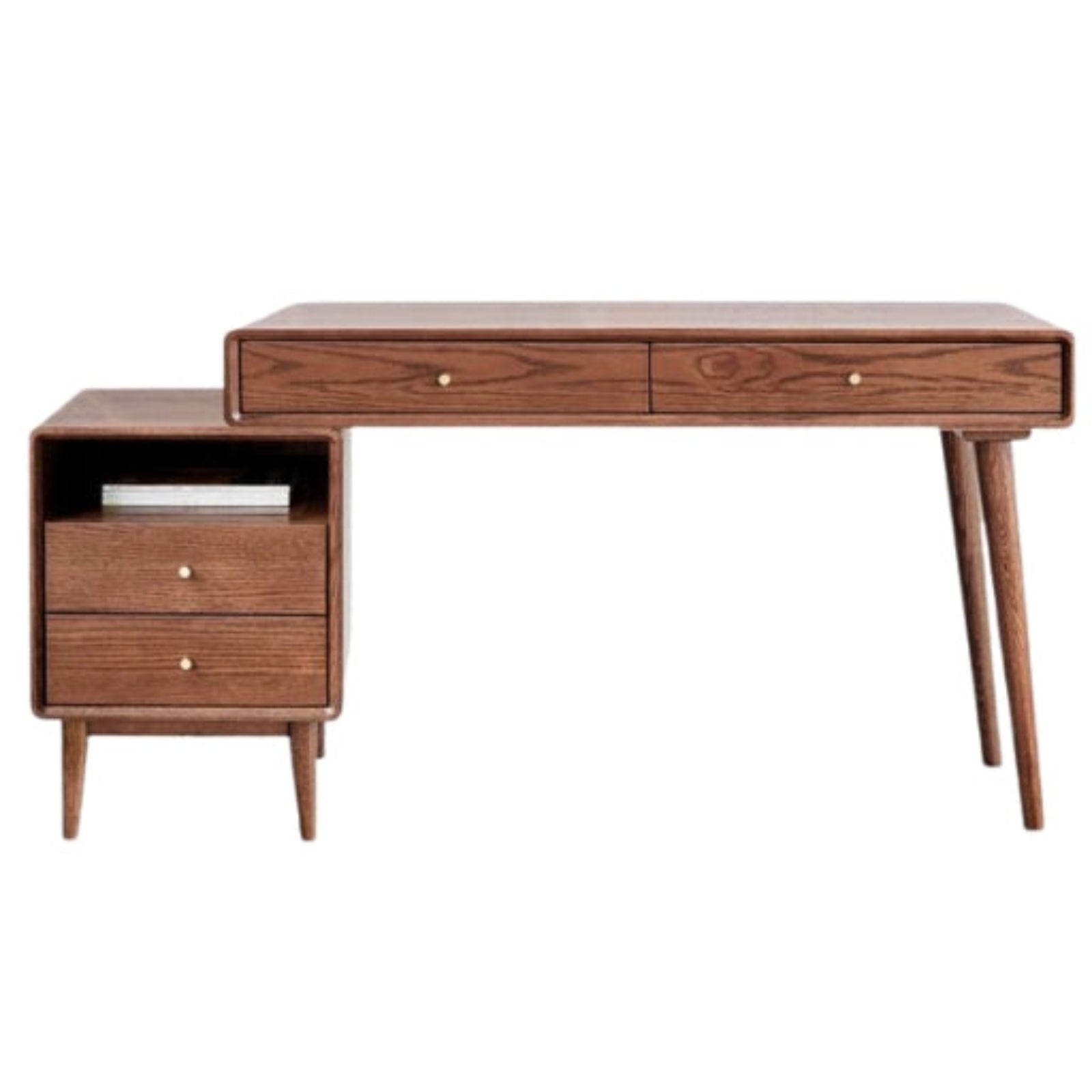 Oak Solid Wood Retractable Computer Desk