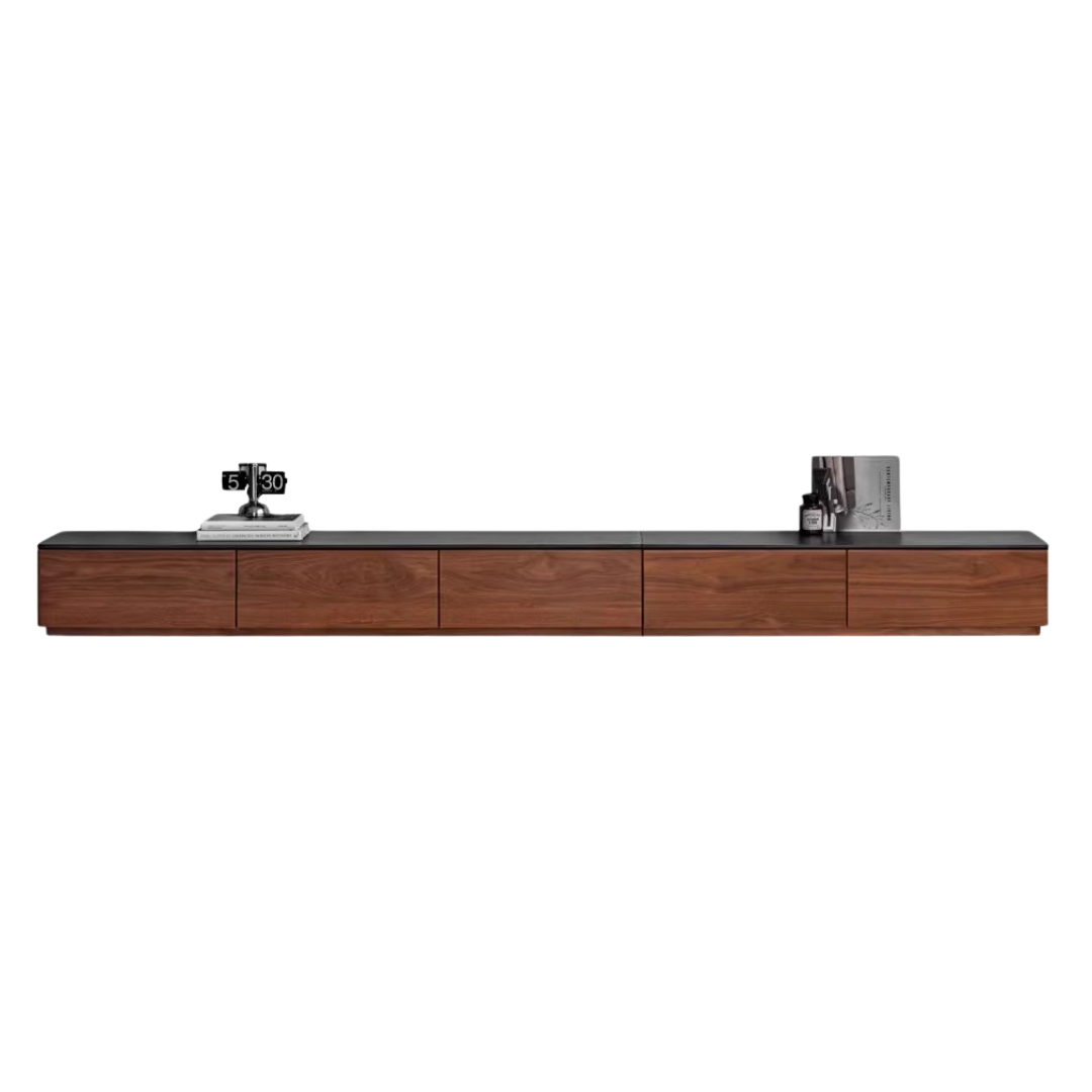Black Walnut Solid Wood TV Stand Rock Slab