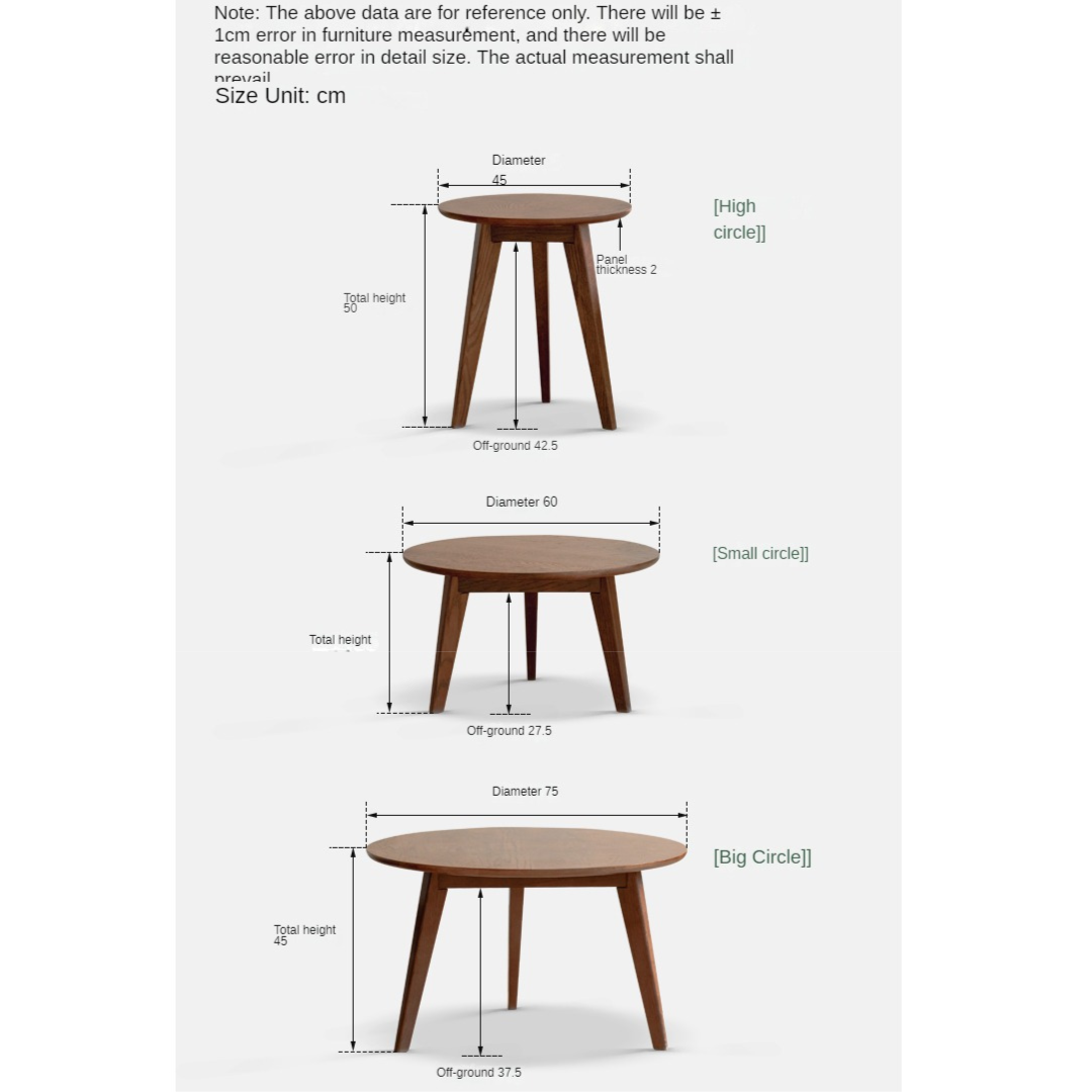 Oak Solid Wood Side Table Combination