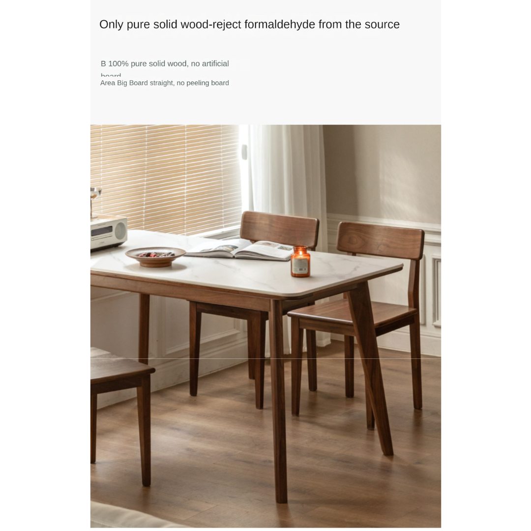 Ash, Black Walnut Solid Wood Slate Dining Table