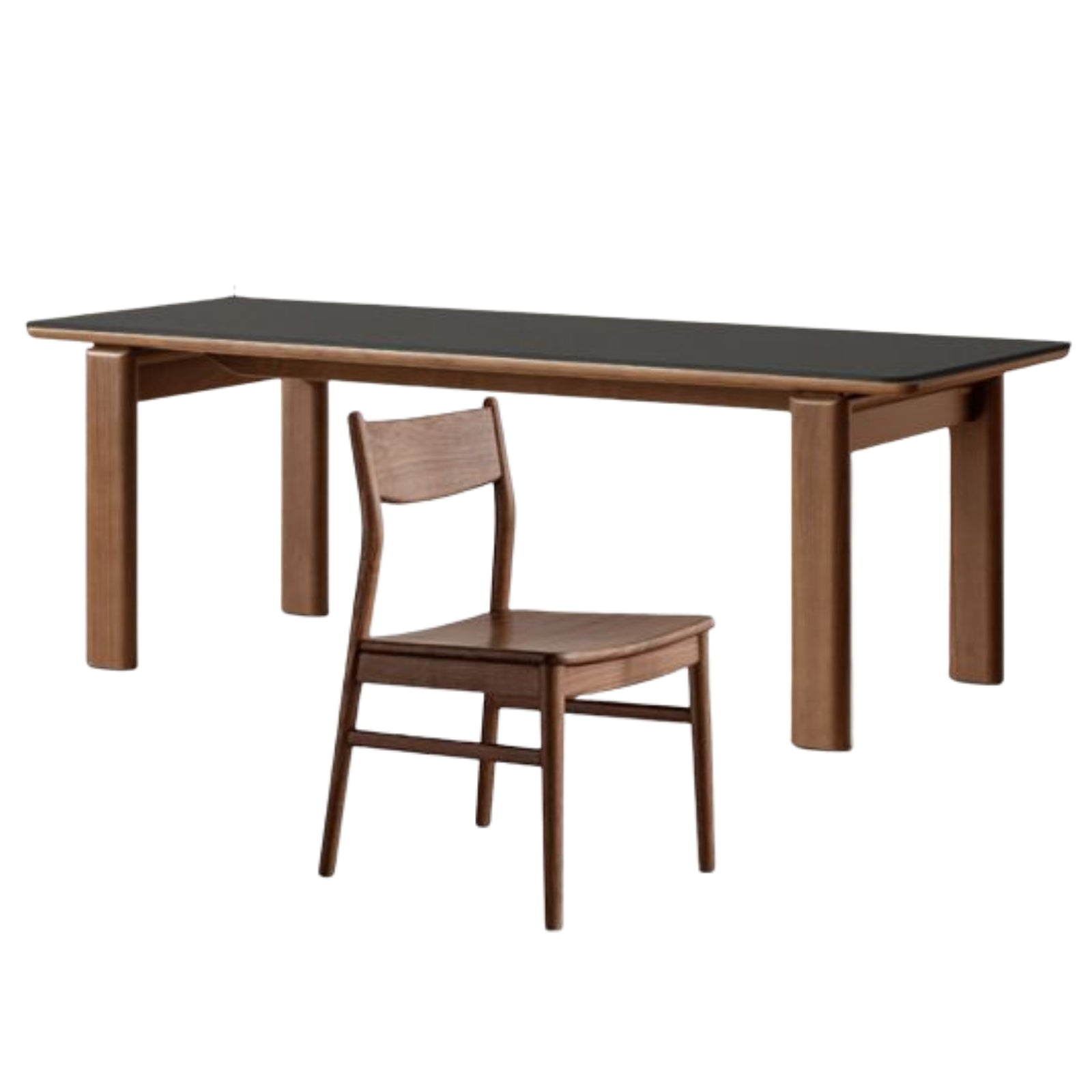 Black Walnut Solid Wood Dining Table Light Luxury Style