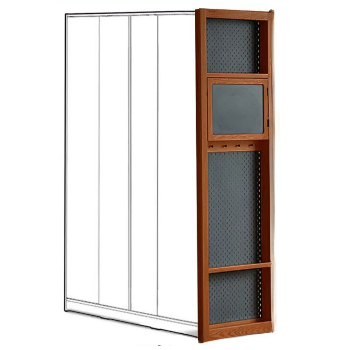 Cherry, Poplar Solid Wood Medieval Style Corner Cabinet