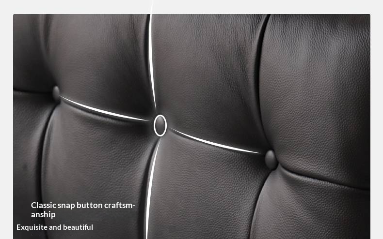 Genuine Leather Bed in Light Luxury Style