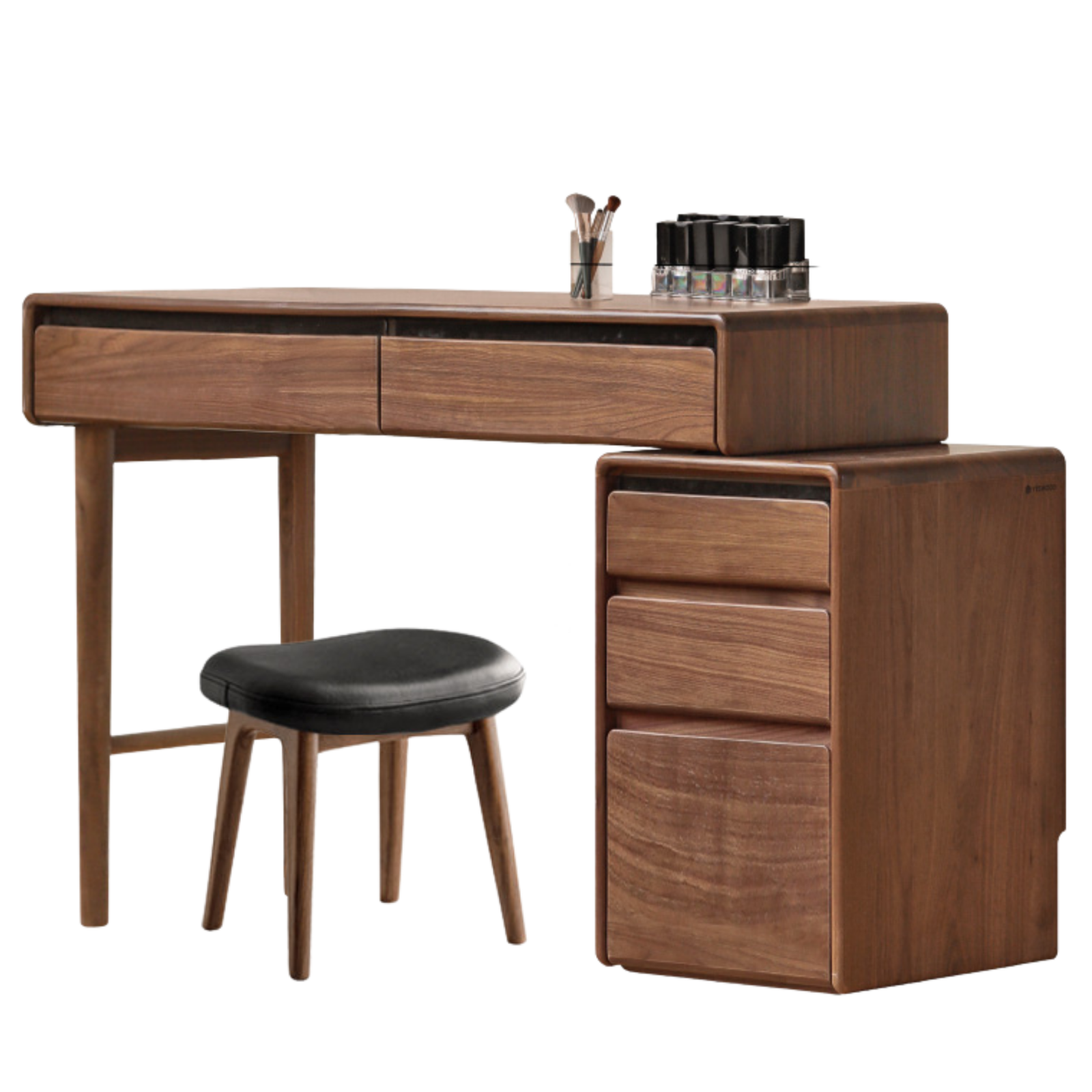 Black Walnut, Oak, Ash, Solid Longan Hardwood, Sandalwood Solid Wood Retractable Vanity Table.