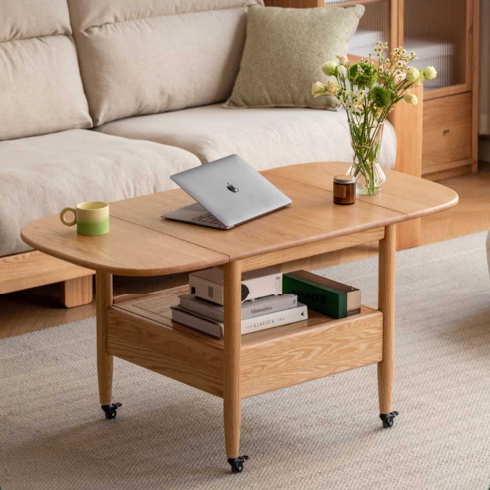 Coffee Table Folding Table For Sitting Solid Wood Coffee Table