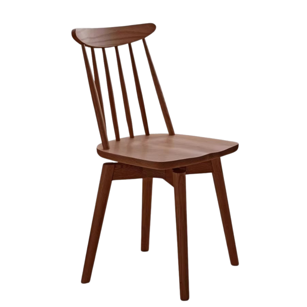 Oak Solid Wood Windsor Chair 360 Degree Rotation 4 Pcs Set