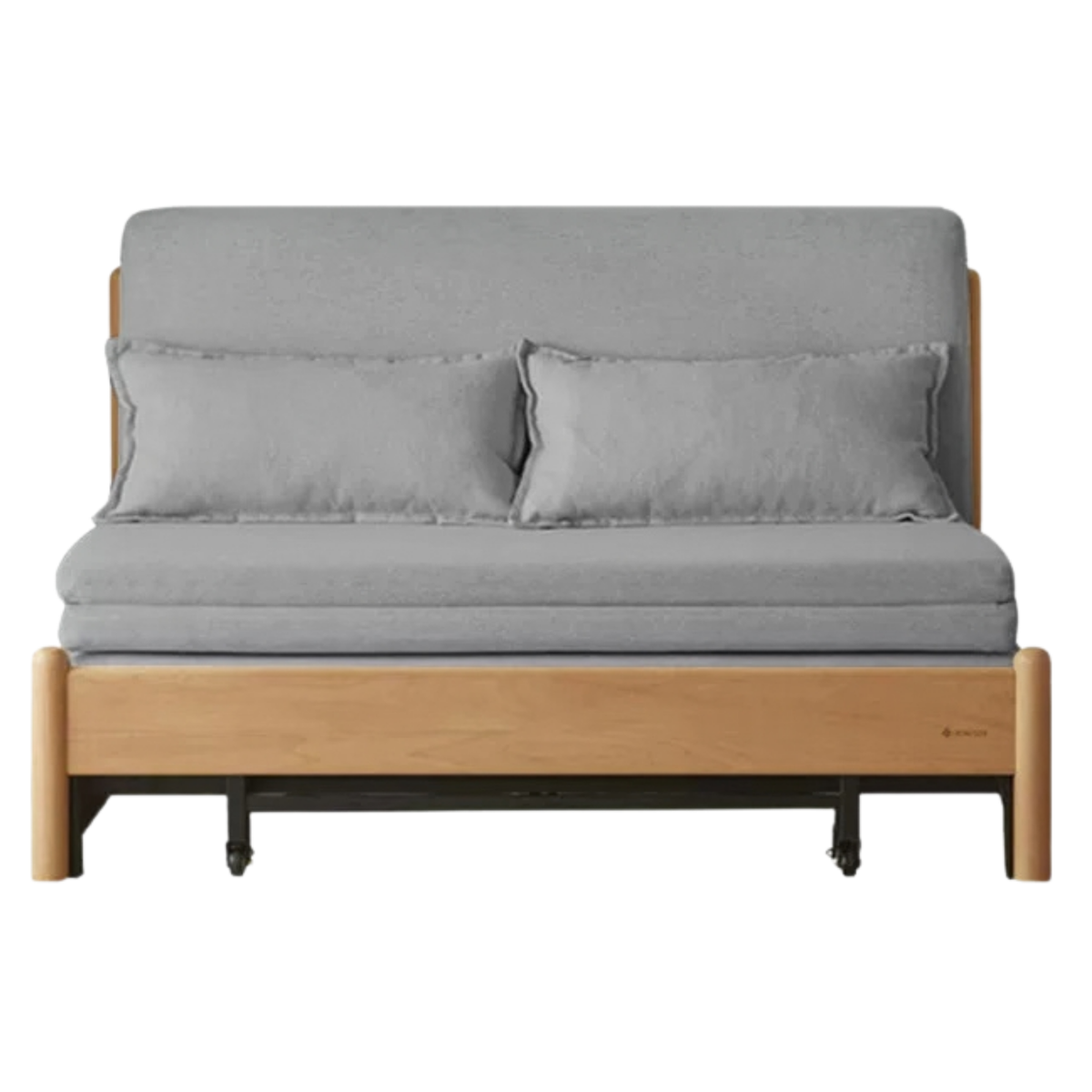 Beech Solid Wood Minimalist Pull-Out Sofa Bed