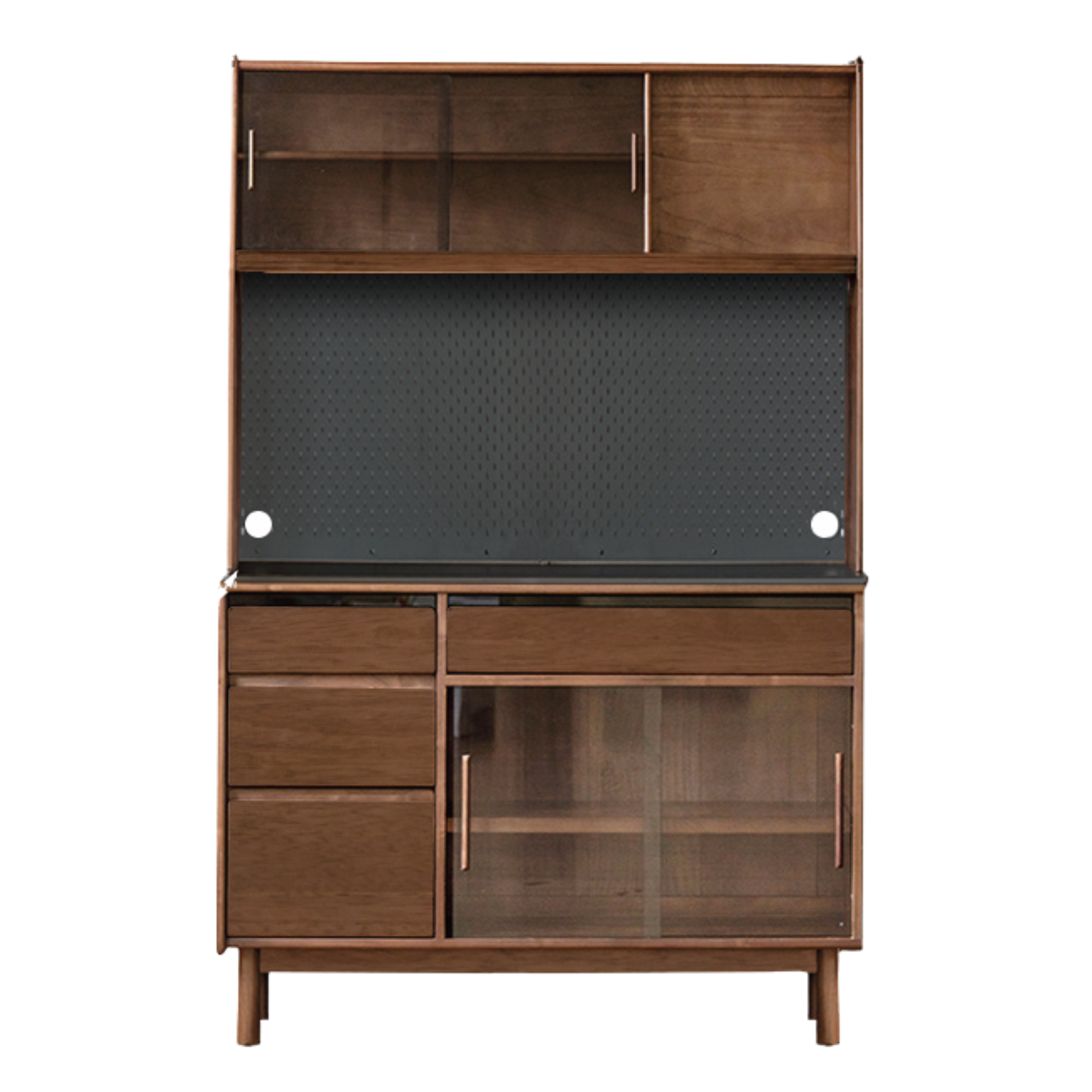 Black Walnut, Sandalwood Solid Wood Light Luxury Rock Plate Sideboard