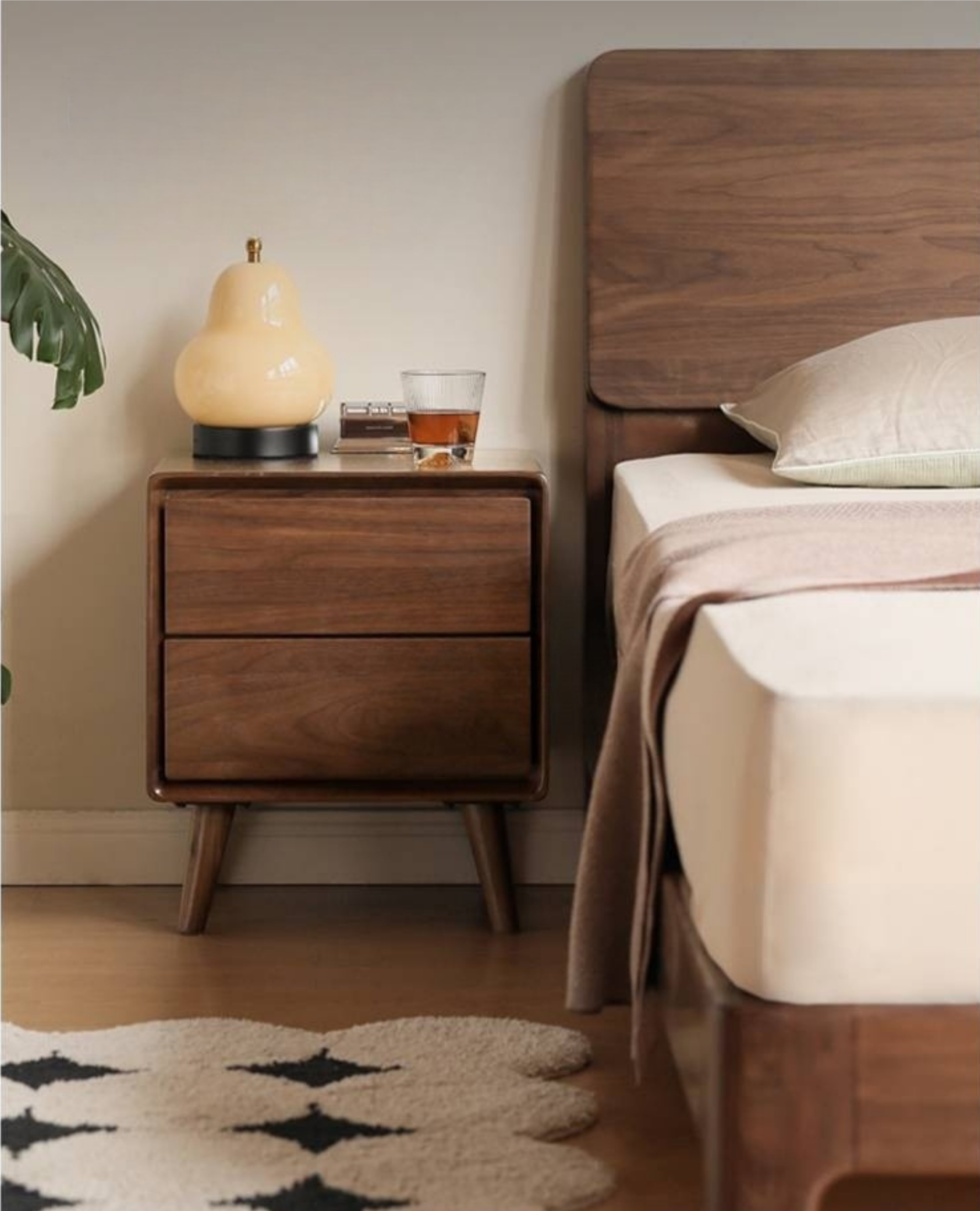 Ash, Oak Solid Wood Modern Nightshand