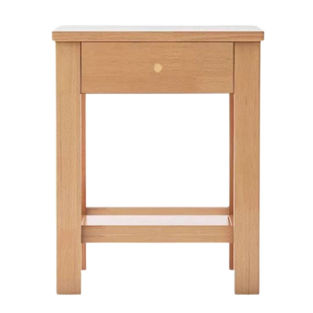 Oak, Beech Solid Wood, Solid RubberWood Nightstand.