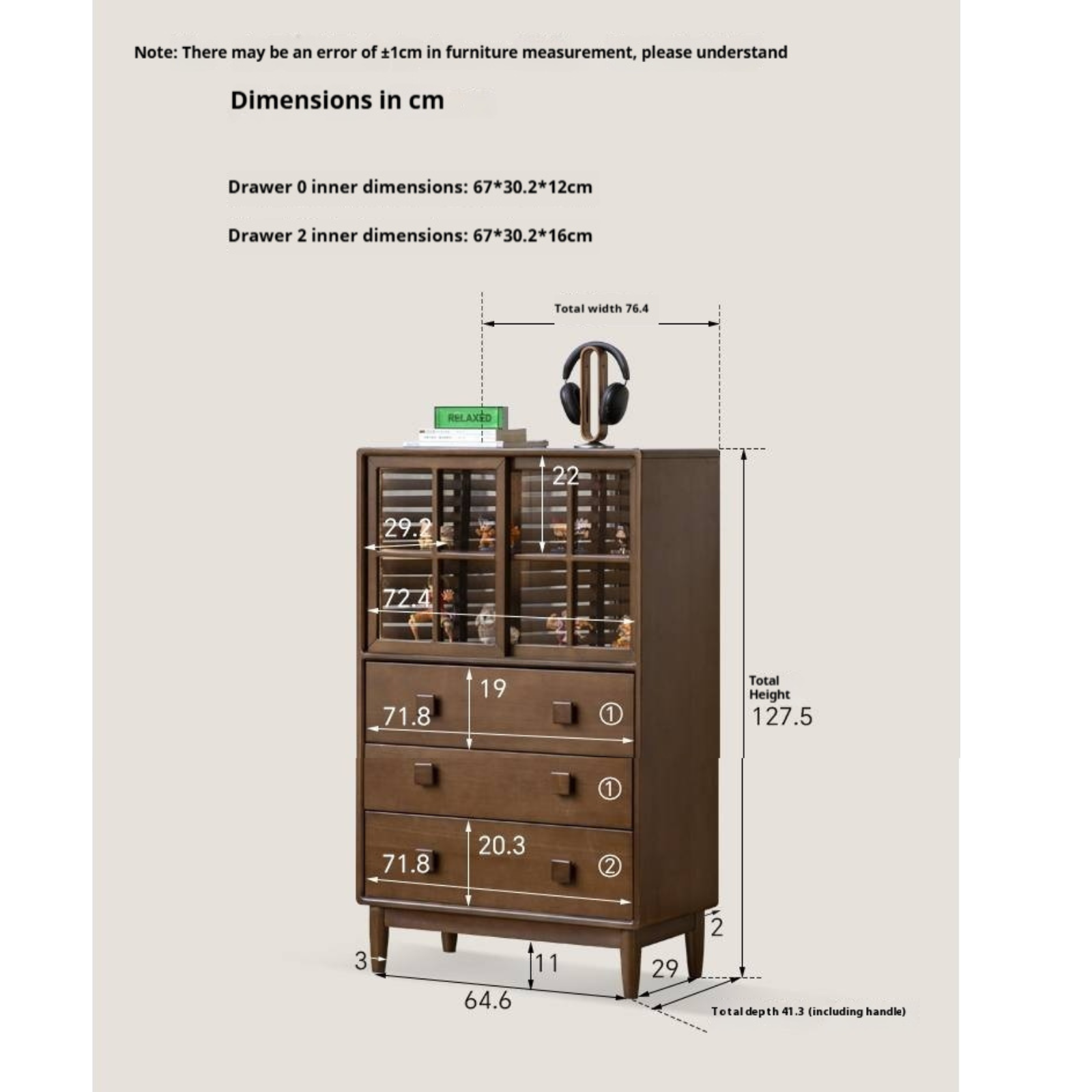 Beech Solid Wood Modern Side Cabinet