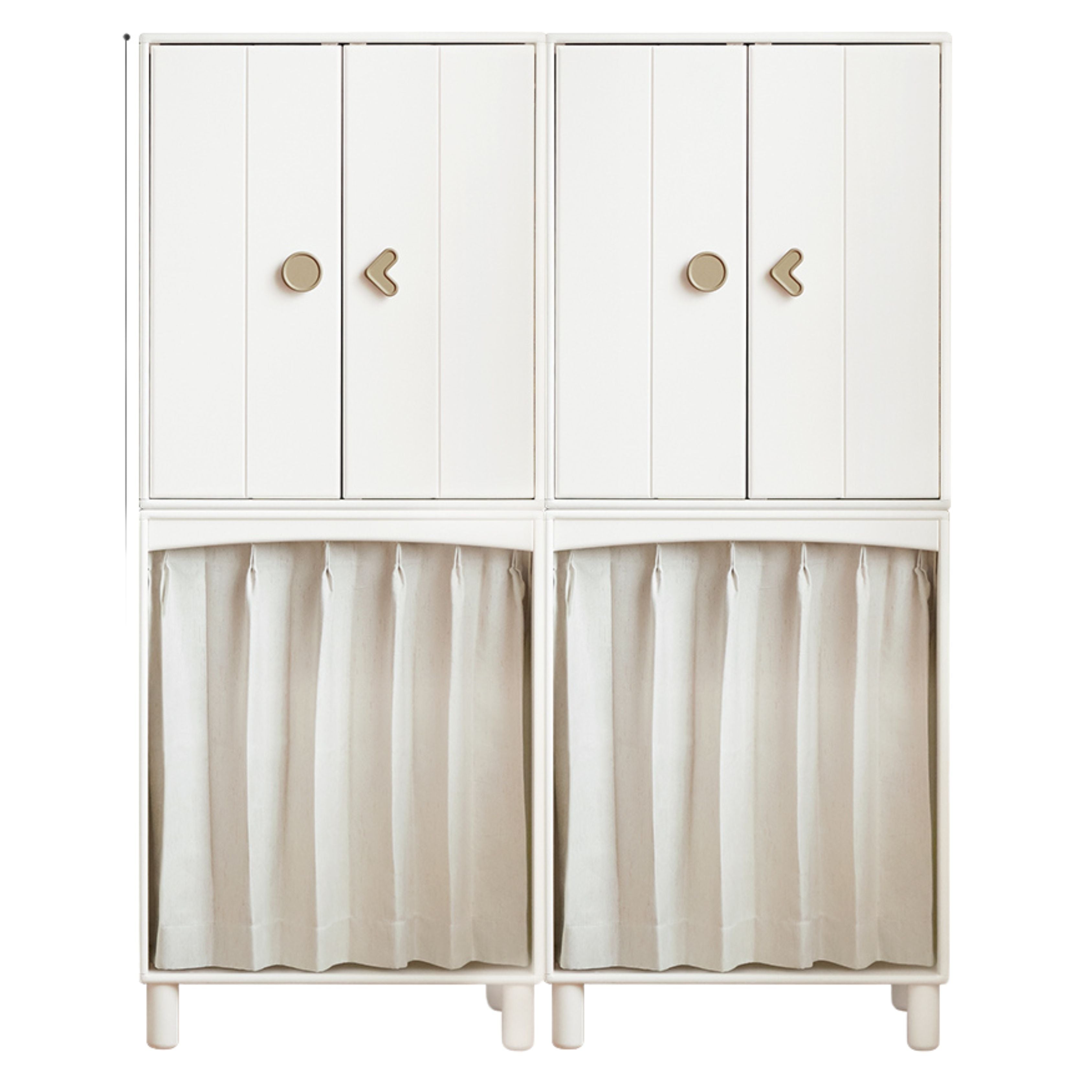 Beech, Rubber Solid Wood Children's Wardrobe,Combination Storage Cabinet