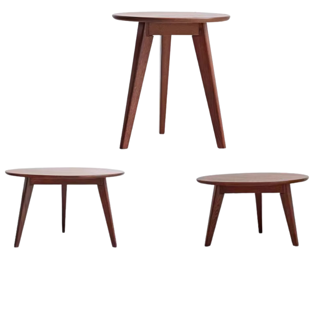 Oak Solid Wood Side Table Combination