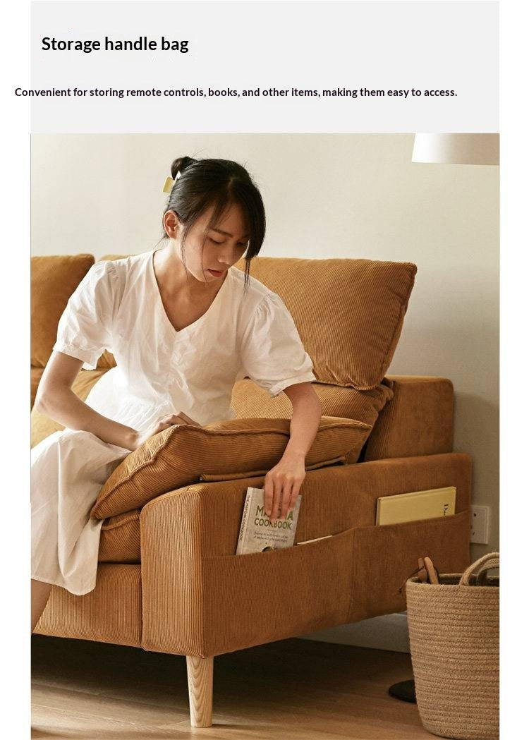 Fabric High Back Straight Sofa Modern.