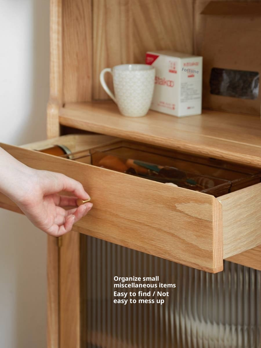 Oak Solid Wood Corner Nordic Storage Cabinet