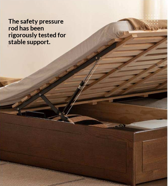 Oak Solid Wood Modern Simple Double Storage Box Bed