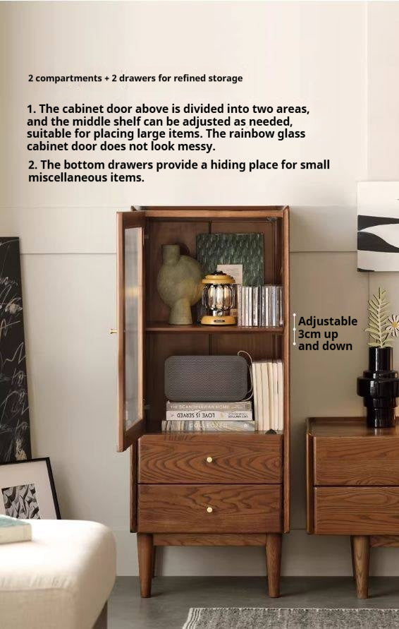 Ash Solid Wood Narrow Side Cabinet.