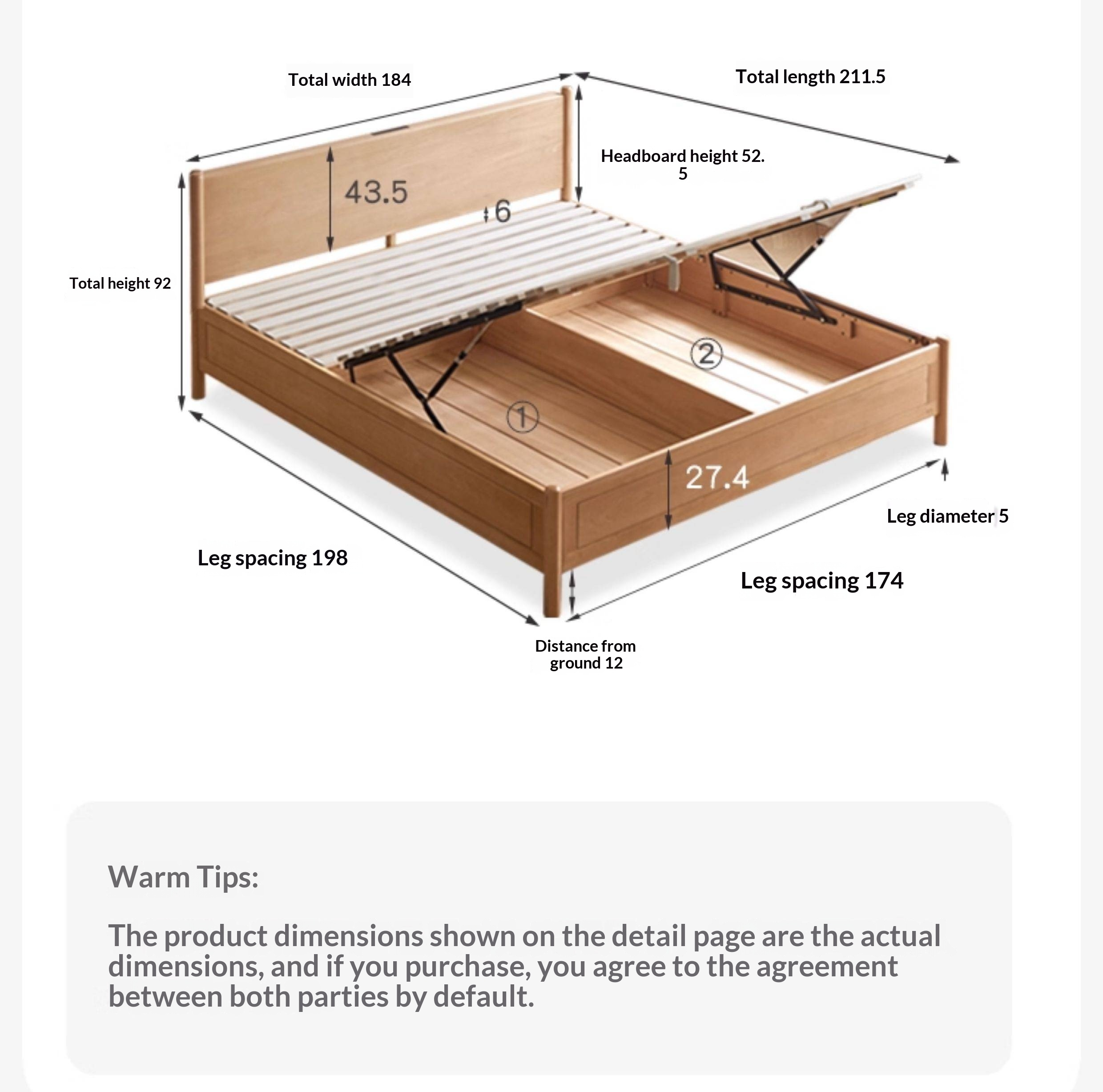 Beech Solid Wood Box Bed — Simple Design, Multi-Functional Bed