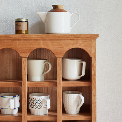 Cherry Solid Wood Kitchen Storage Rack Table Cup Holder