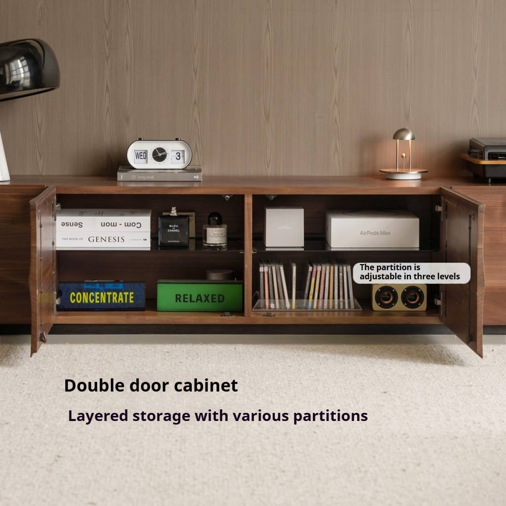 Solid Sandalwood, Black Walnut Solid Wood TV Cabinet Italian Light Luxury