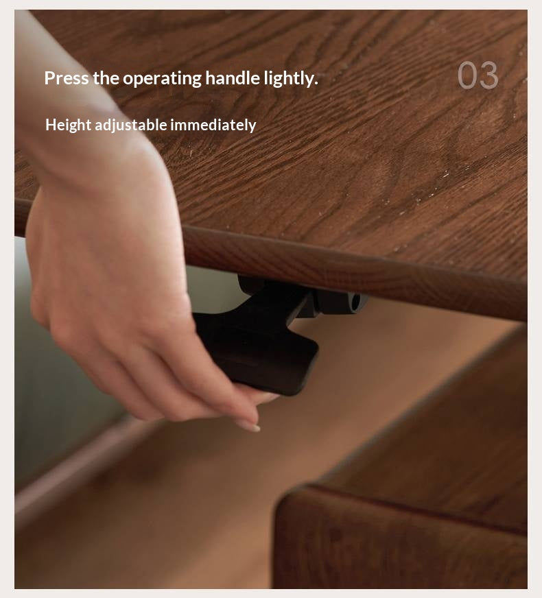 Oak Solid Wood Elevating Lifting Coffee Table