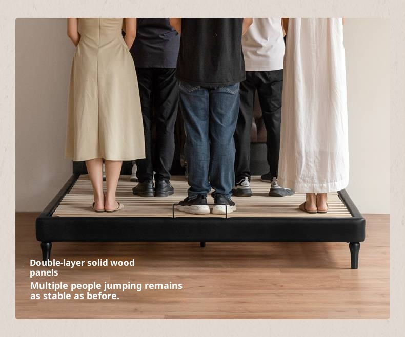 Genuine Leather Elegant Soft Backrest Bed, French Retro