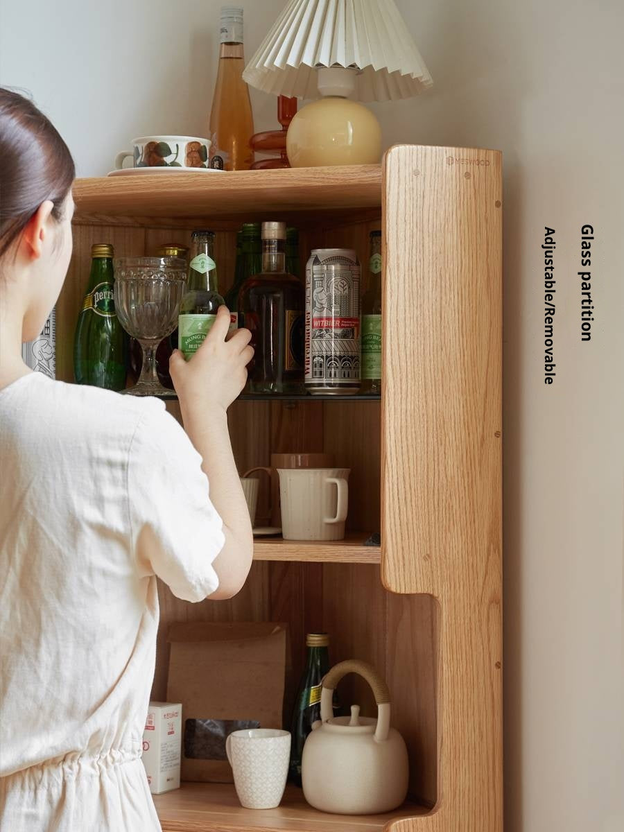 Oak Solid Wood Corner Nordic Storage Cabinet